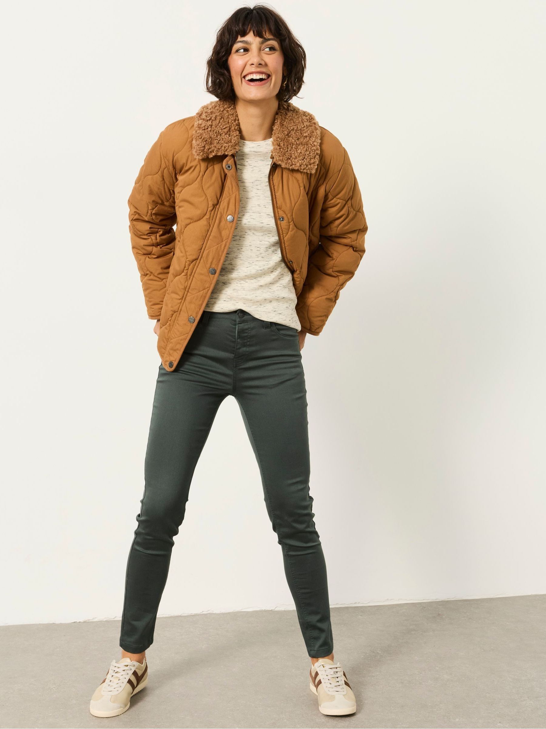 HAYLE Green Denim Five pocket Trousers | FatFace USA