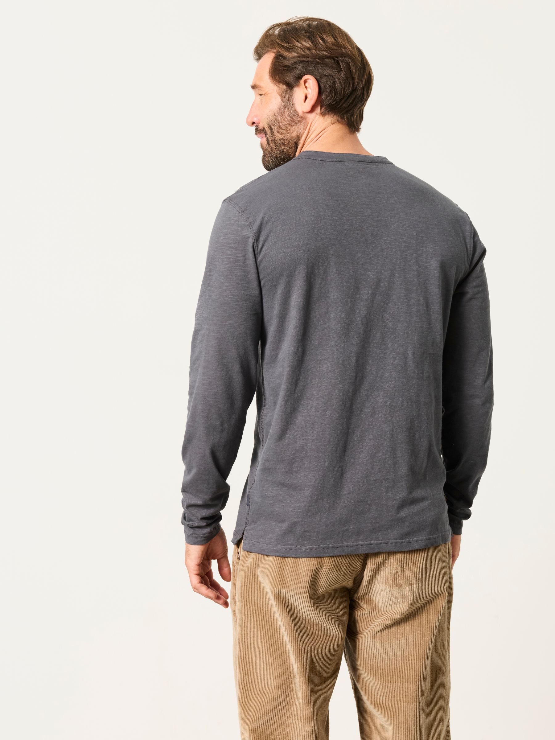 Henley Washed Black Long Sleeve Woodside - Image 2 of 6 Henley Washed Black Long Sleeve Woodside - Image 2 of 6