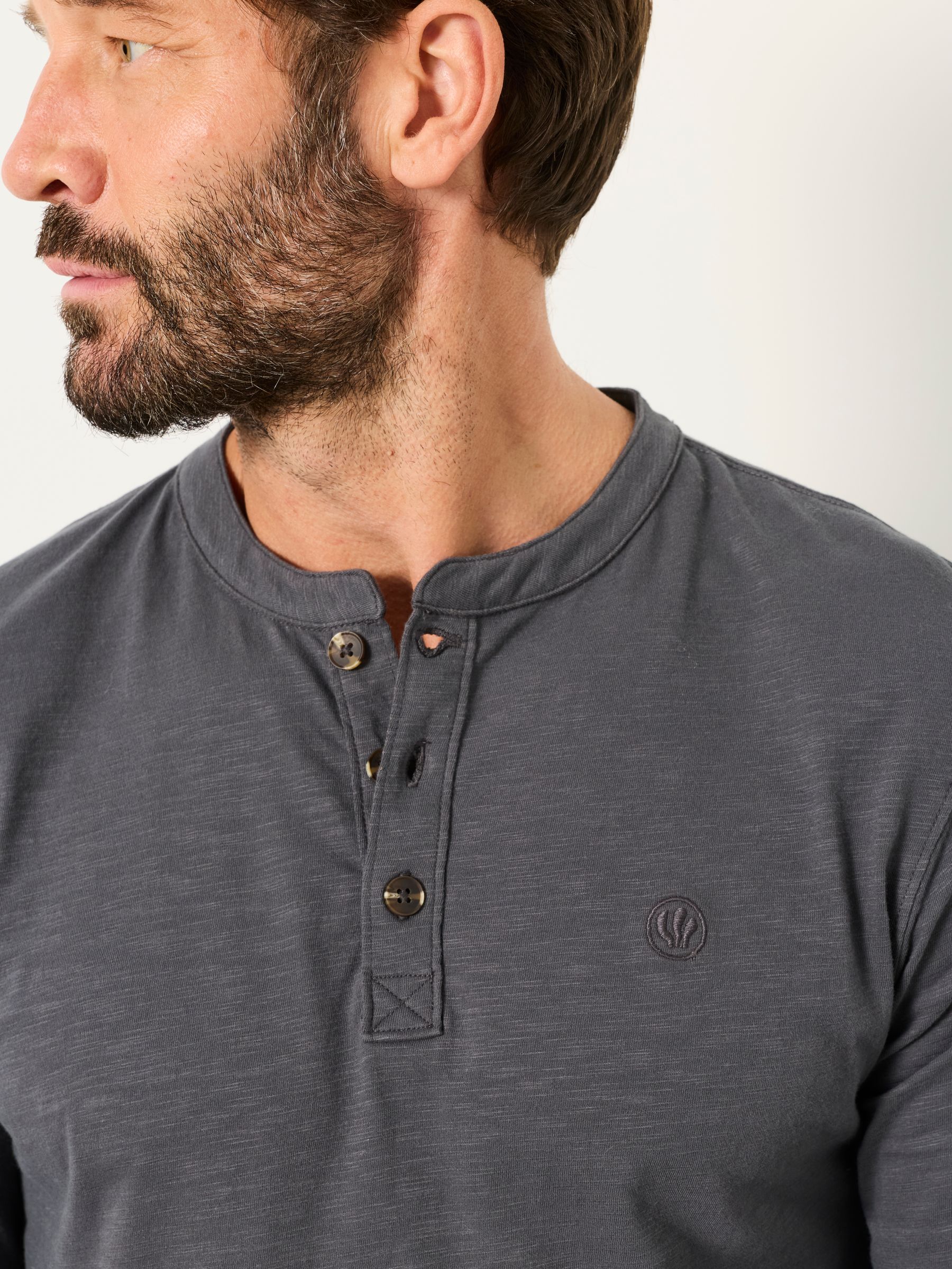 Henley Washed Black Long Sleeve Woodside - Image 3 of 6