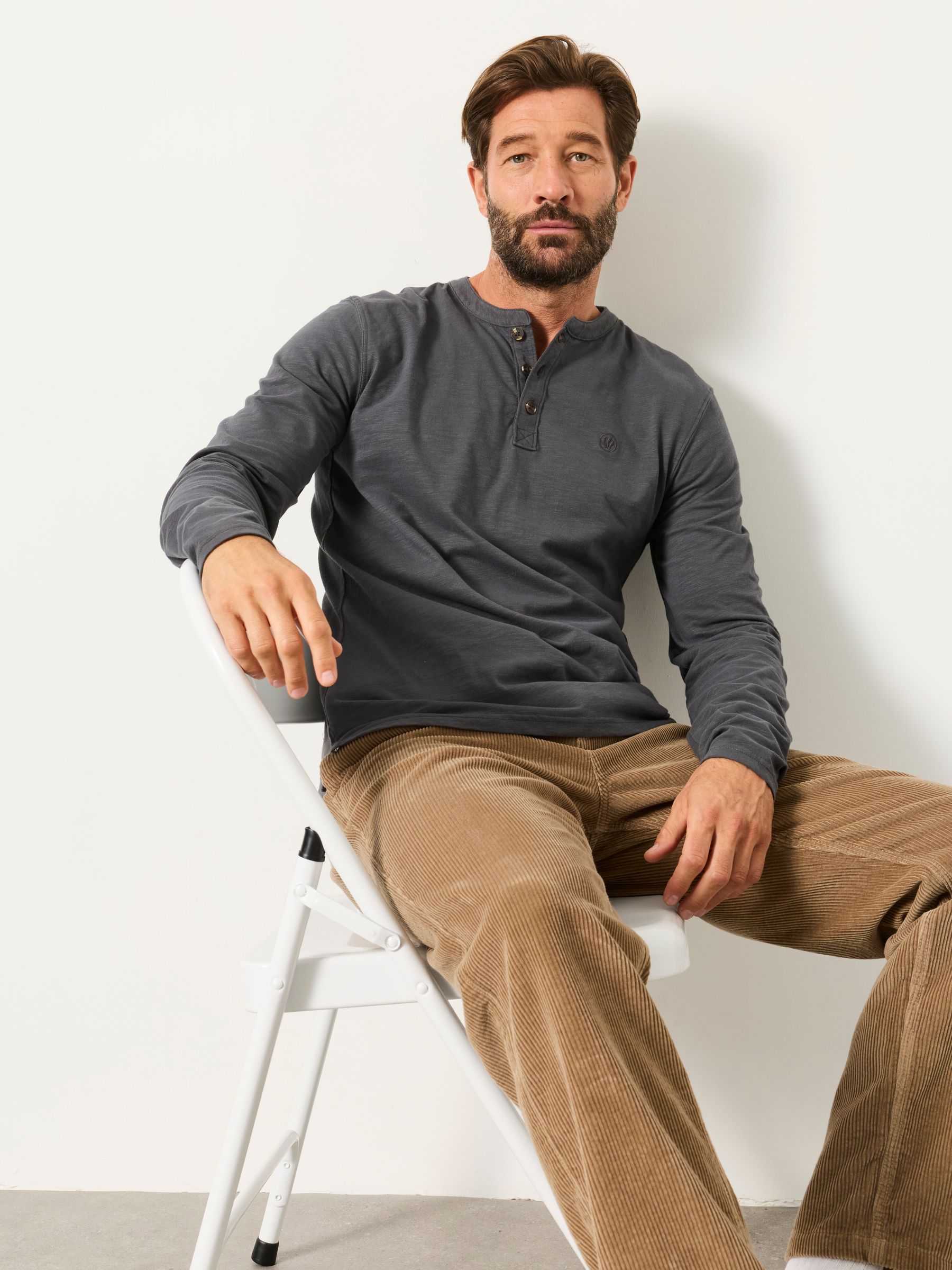 Henley Washed Black Long Sleeve Woodside - Image 5 of 6