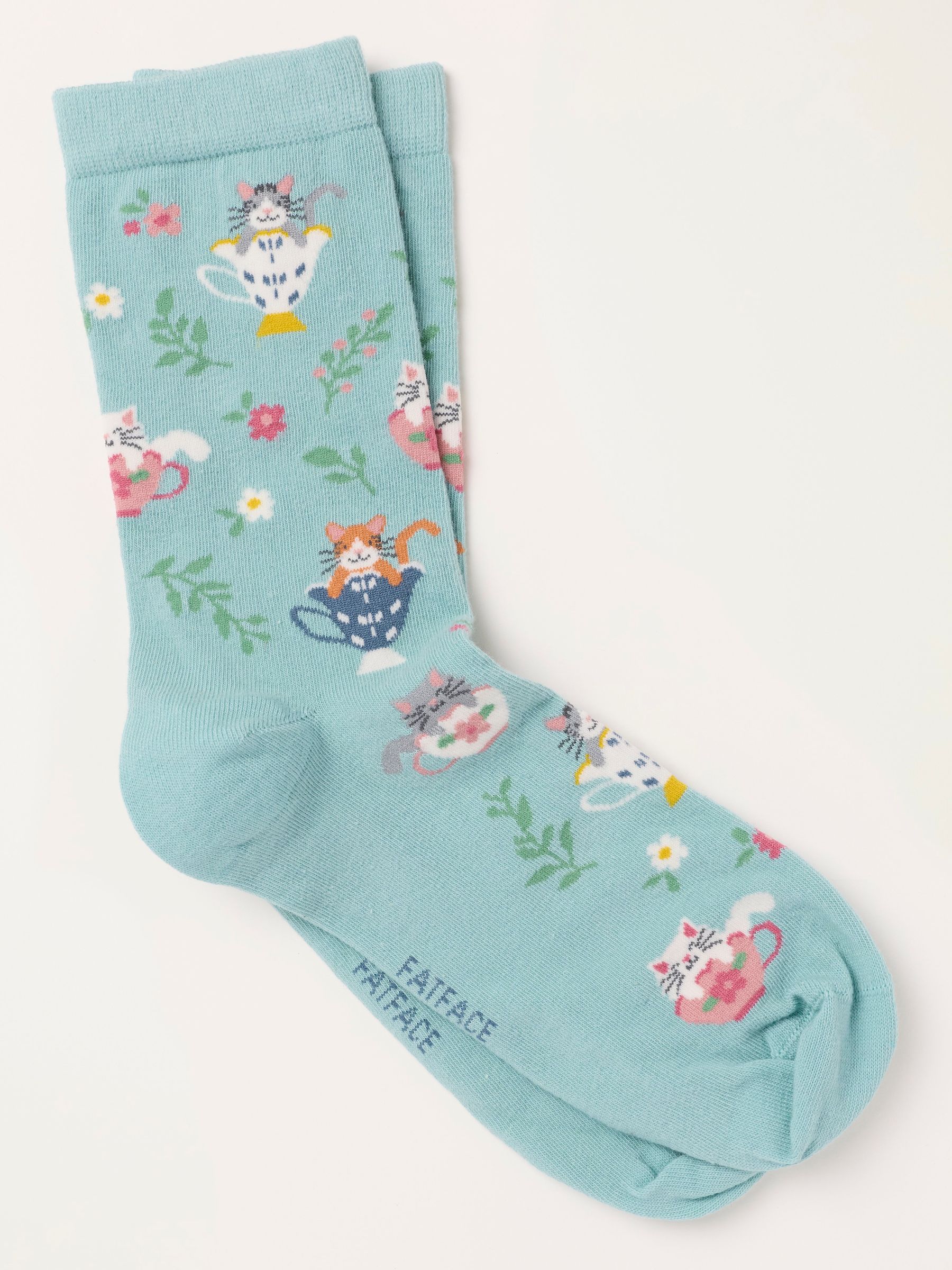 Blue Teacup Cats Socks - Image 1 of 2 Blue Teacup Cats Socks - Image 1 of 2