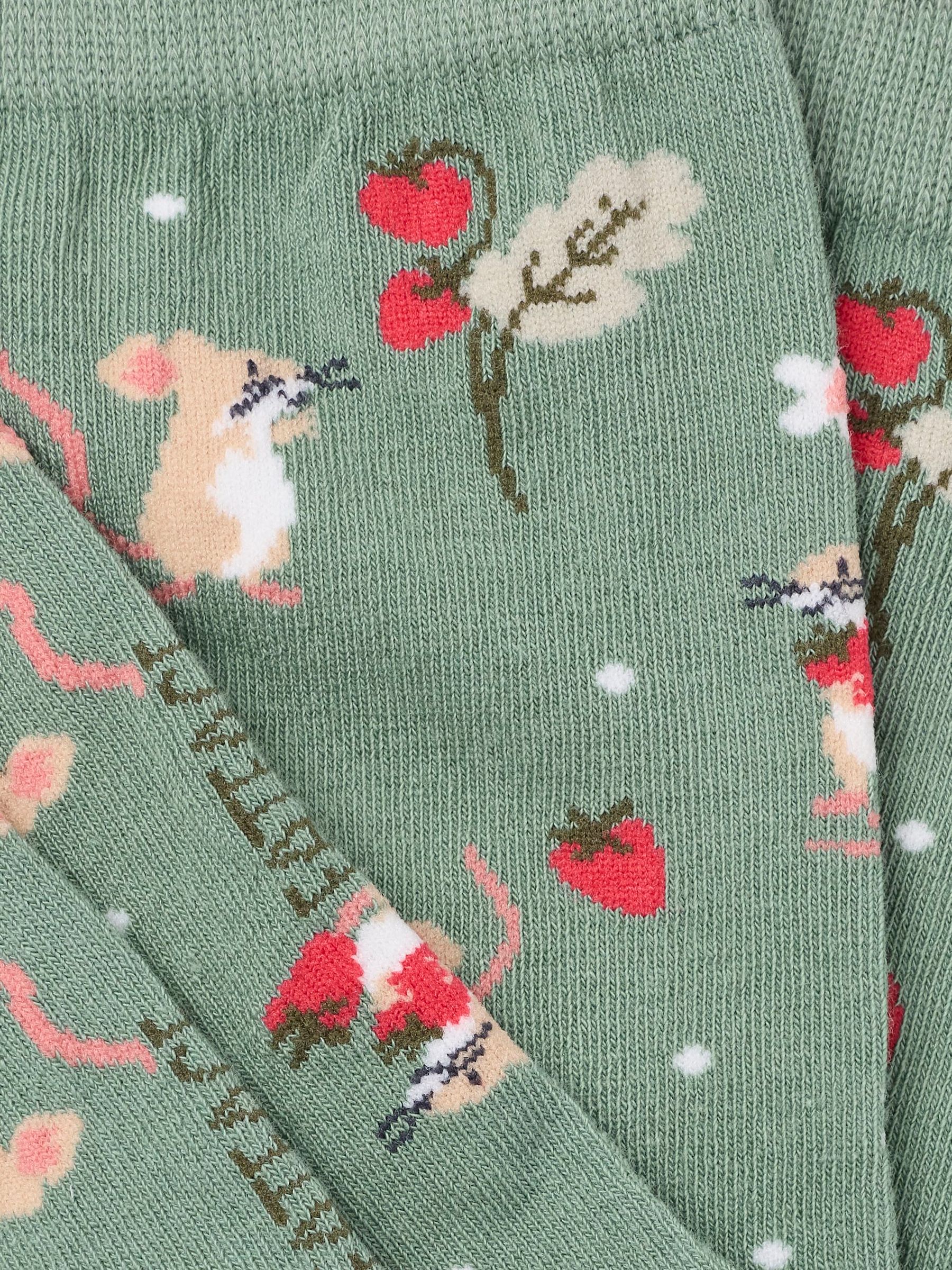 Green Strawberry Mouse Socks - Image 2 of 2