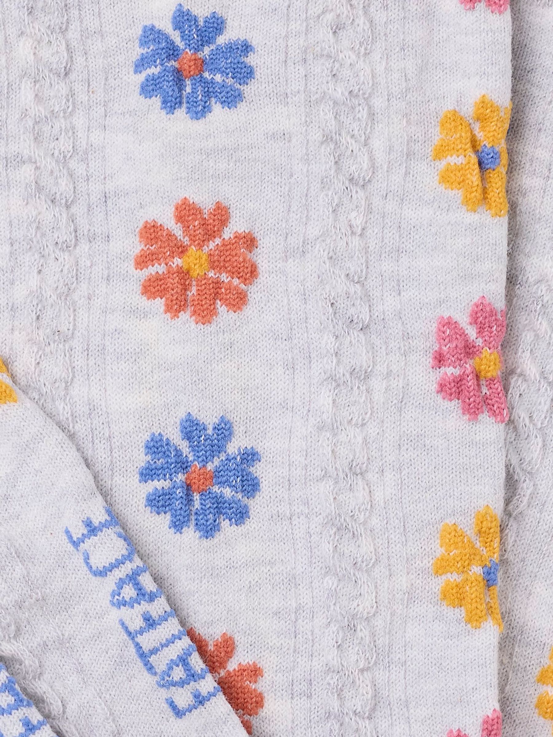 Grey Floral Cable Socks - Image 2 of 2