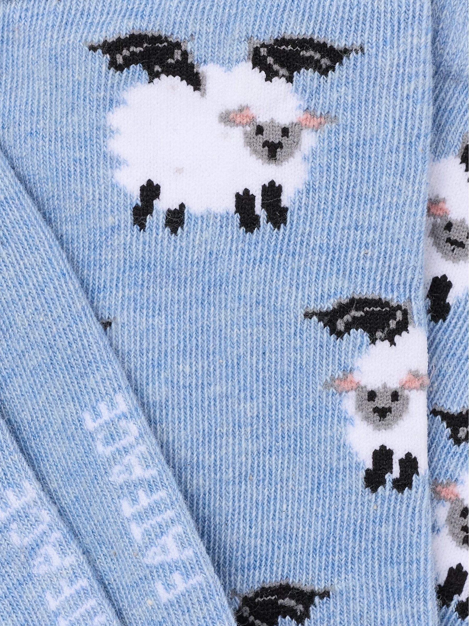 Blue Halloween Bat Sheep Socks - Image 2 of 2