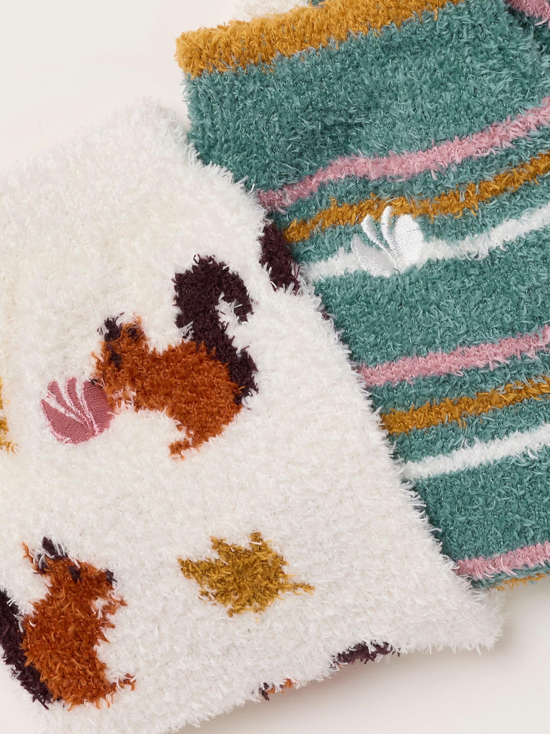 Ivory 2 Pairs of Fluffy Squirrel Socks - Image 3 of 3