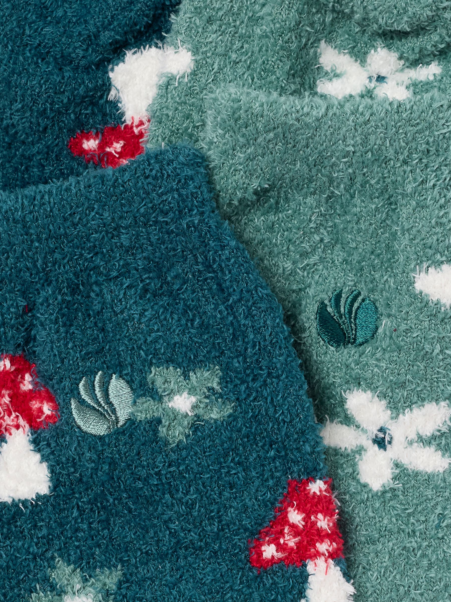 Teal Blue 2 Pairs of Fluffy Toadstool Socks - Image 3 of 3