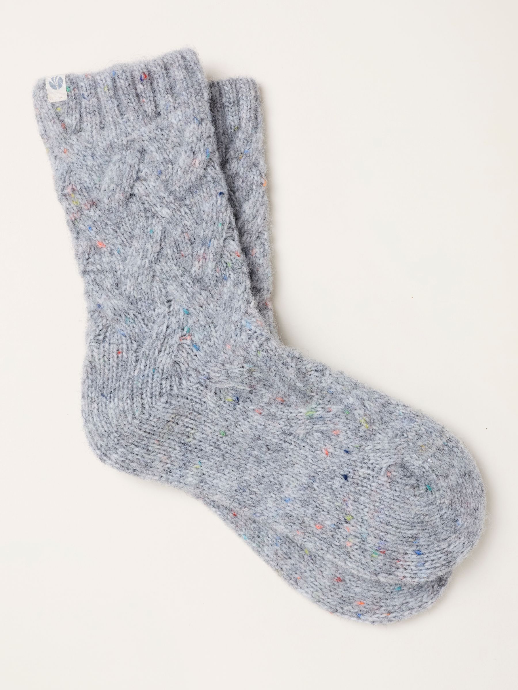 Cable Lounge Socks in Grey - Image 1 of 2