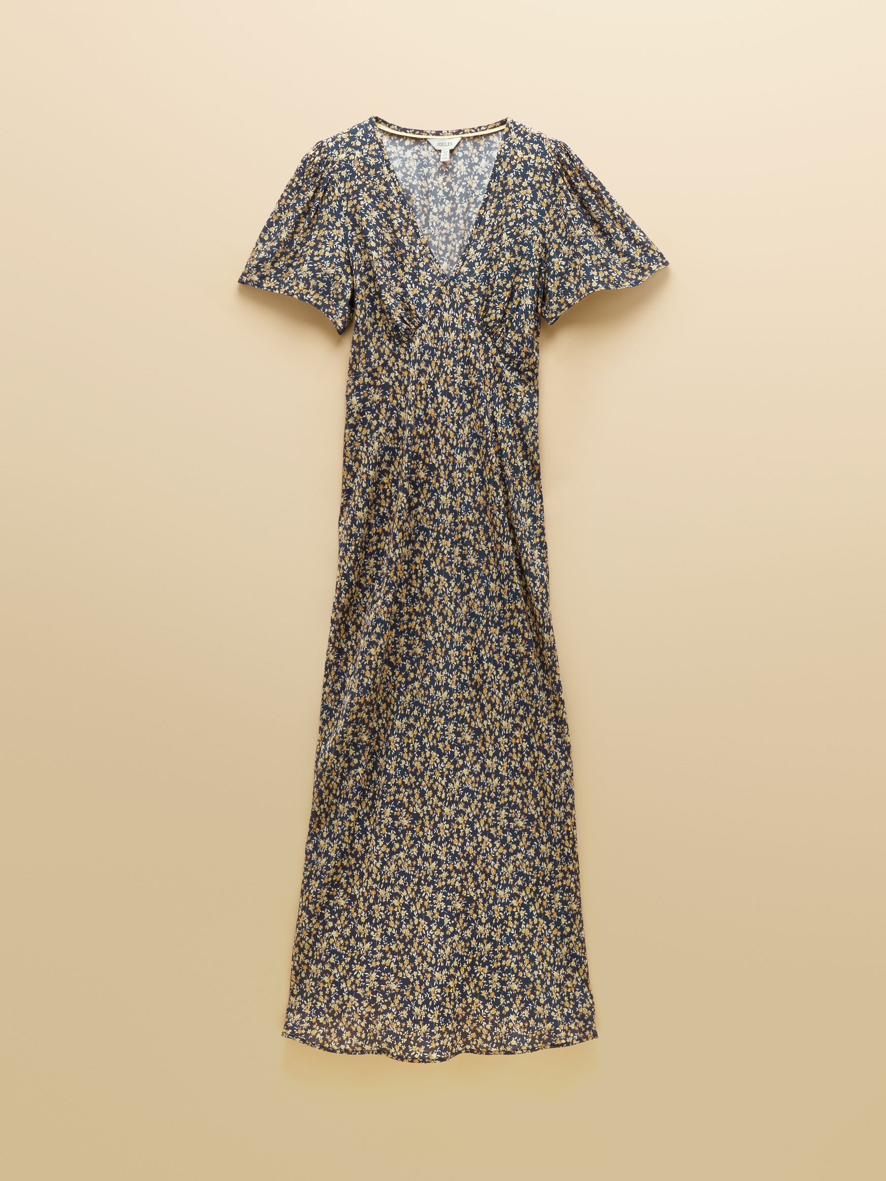 Lainey Navy & Yellow Ditsy Bias Cut Maxi Dress - Image 7 of 7