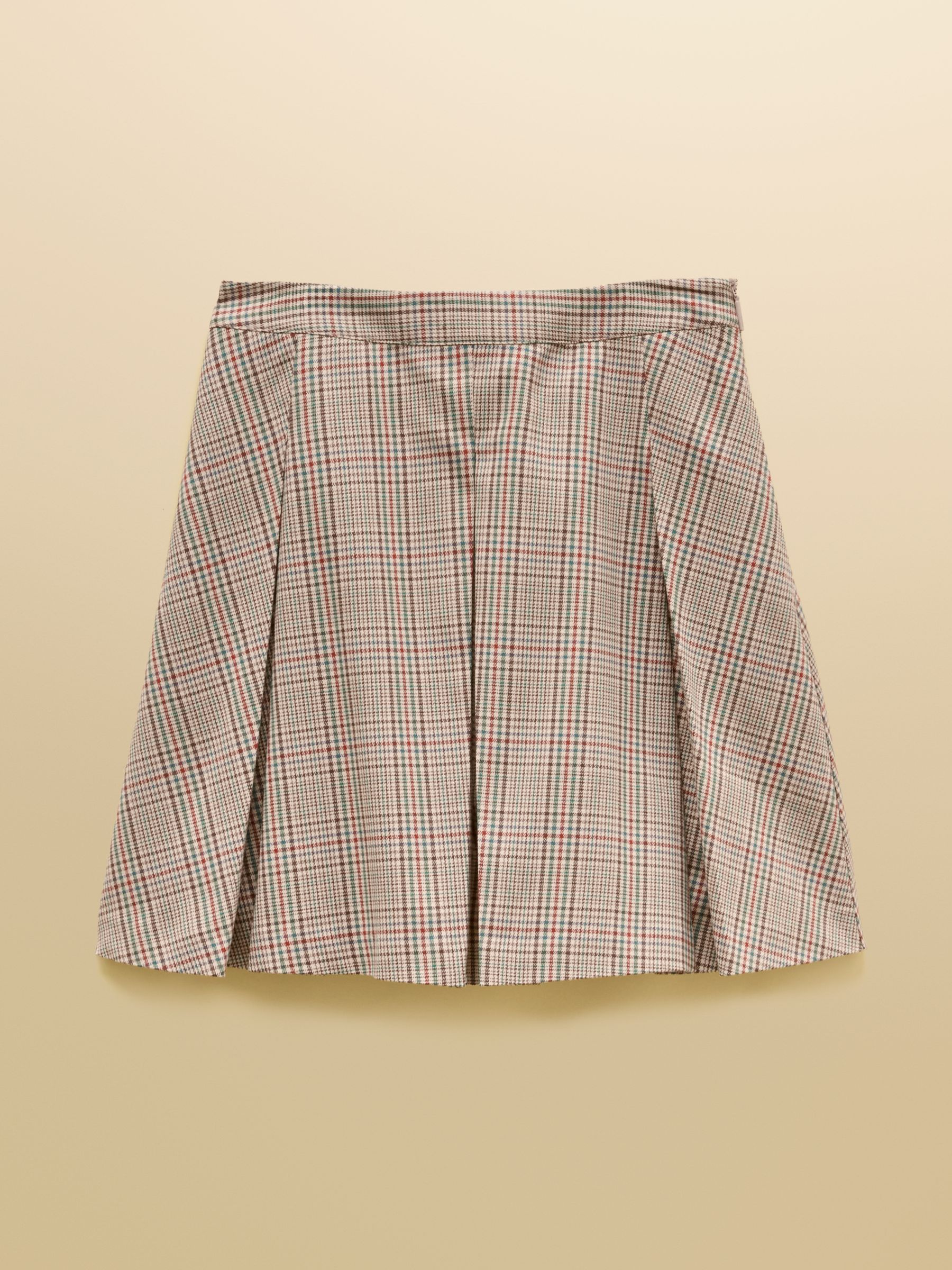 Brown Check Ada Pleated Mini Skirt - Image 6 of 6