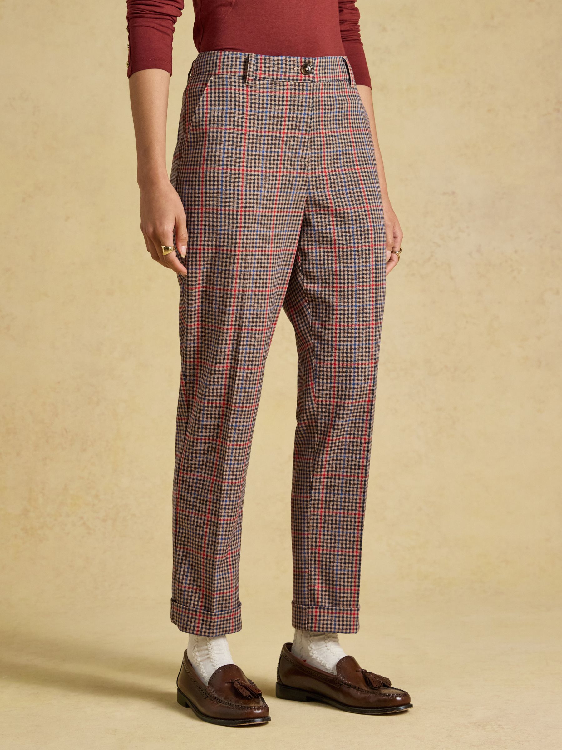 Ada Brown Hewitt Check Tapered Trousers - Image 1 of 7 Ada Brown Hewitt Check Tapered Trousers - Image 1 of 7