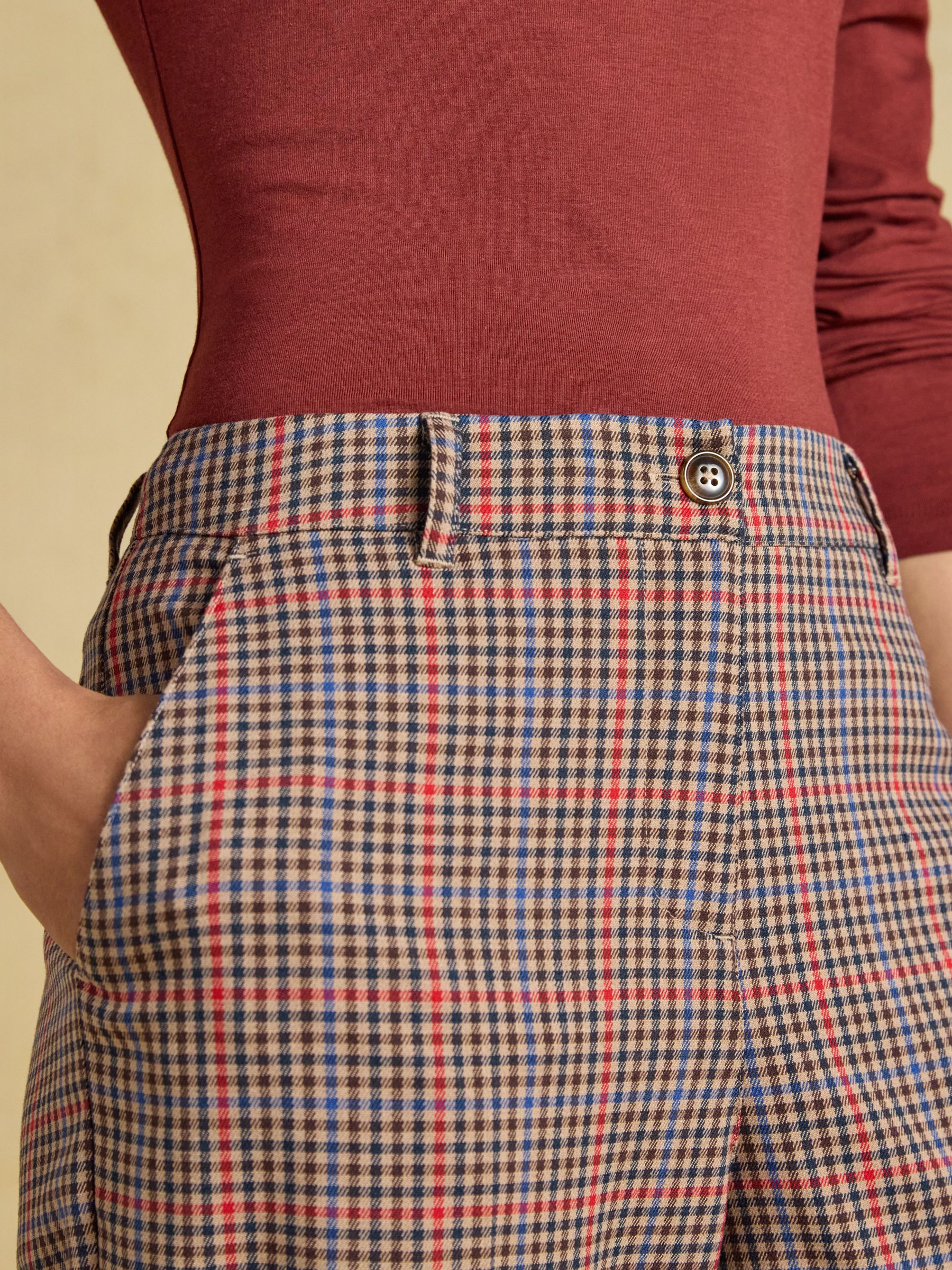 Ada Brown Hewitt Check Tapered Trousers - Image 4 of 7