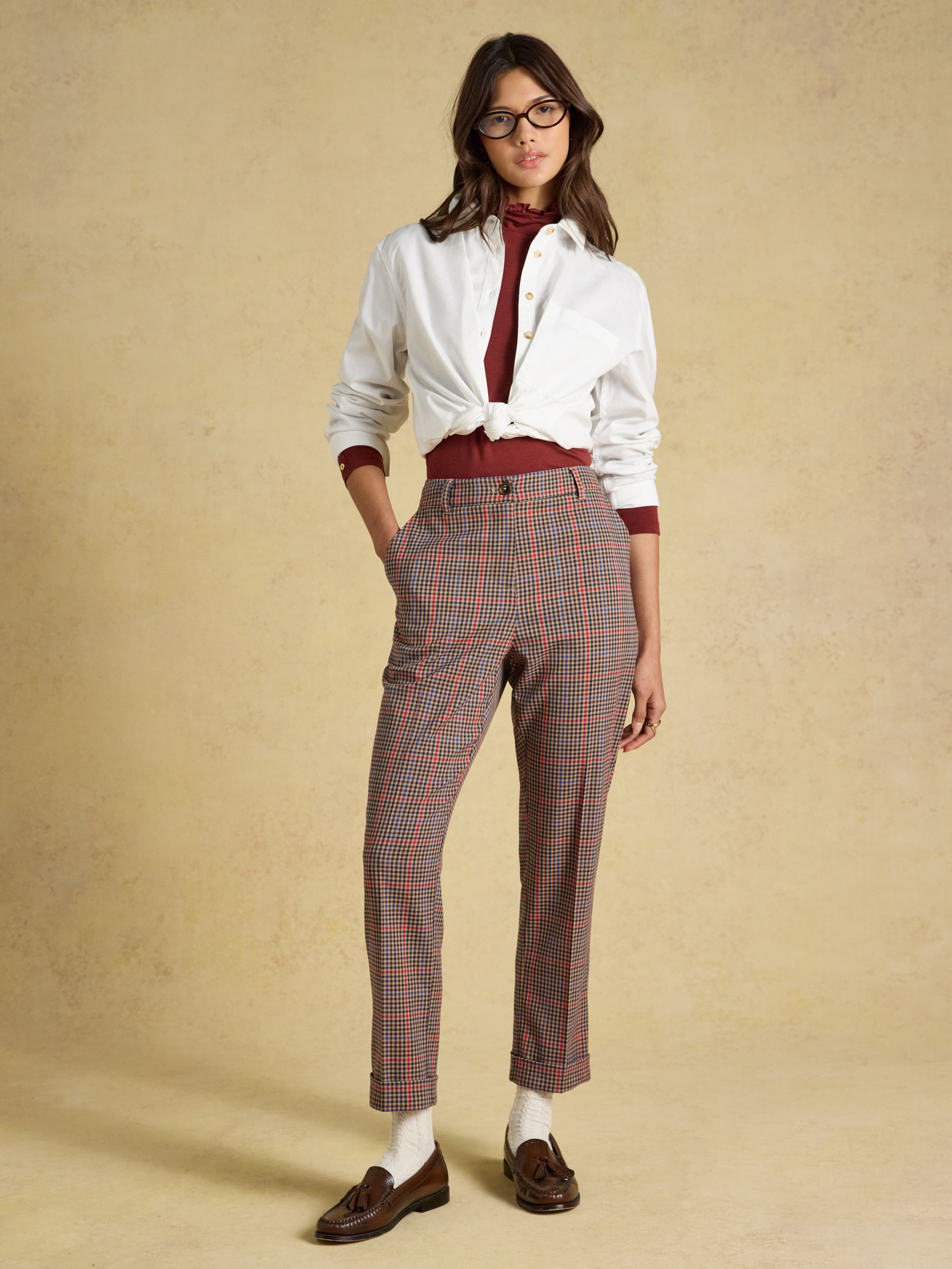 Ada Brown Hewitt Check Tapered Trousers - Image 5 of 7