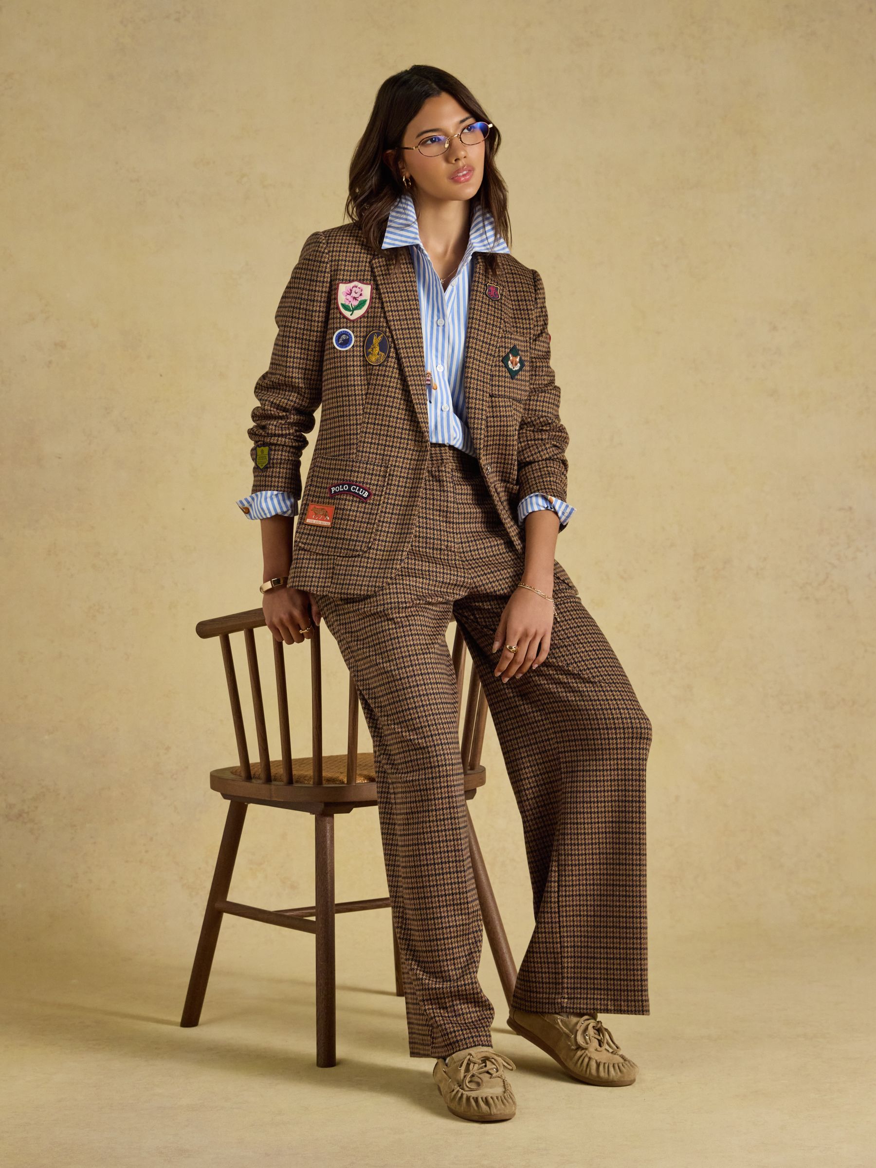 Albury Brown Dogtooth Wide Leg Trouser - Image 4 of 8