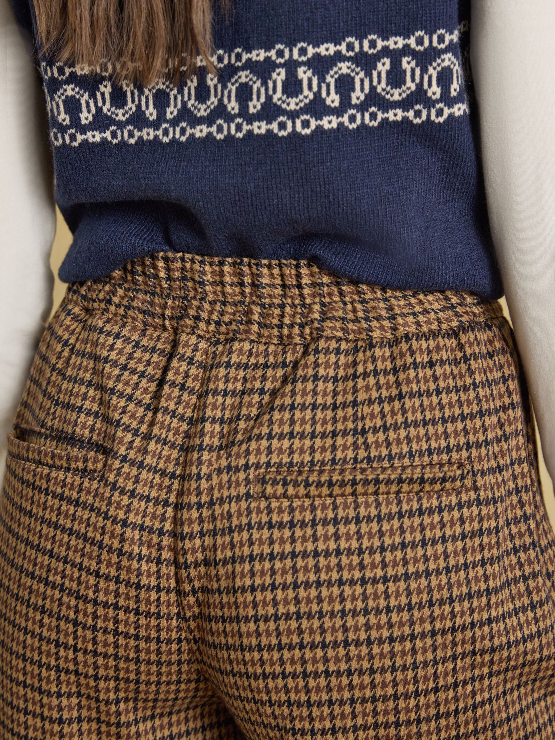 Albury Brown Dogtooth Wide Leg Trouser - Image 7 of 8