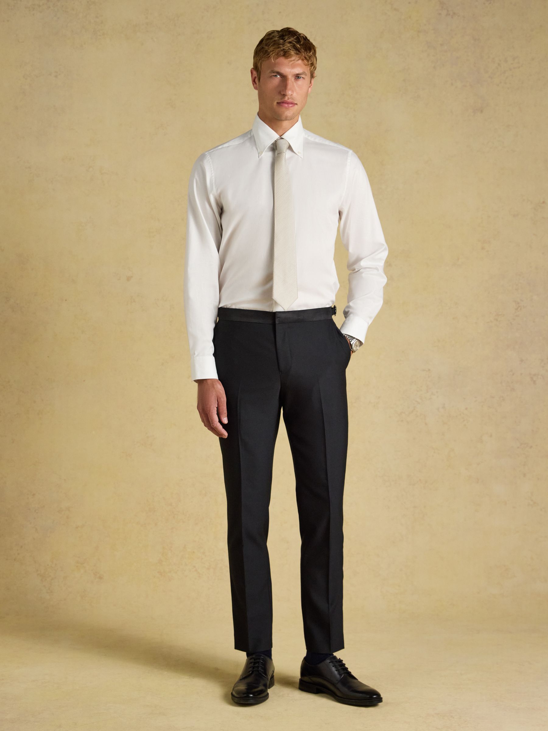 Black Slim Fit Tuxedo Suit Trousers - Image 7 of 8