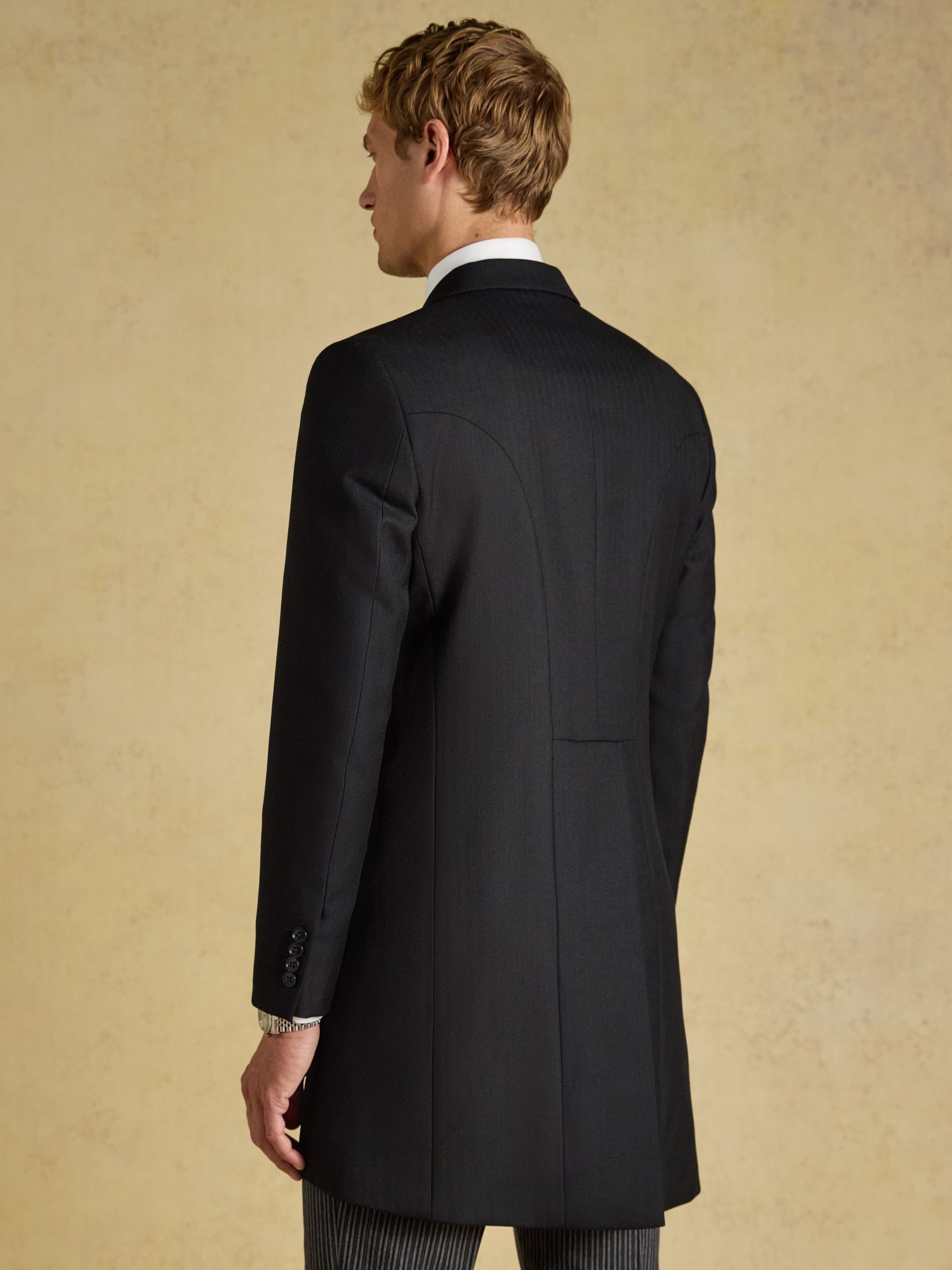 Black Slim Fit Morning Suit Jacket - Image 2 of 8