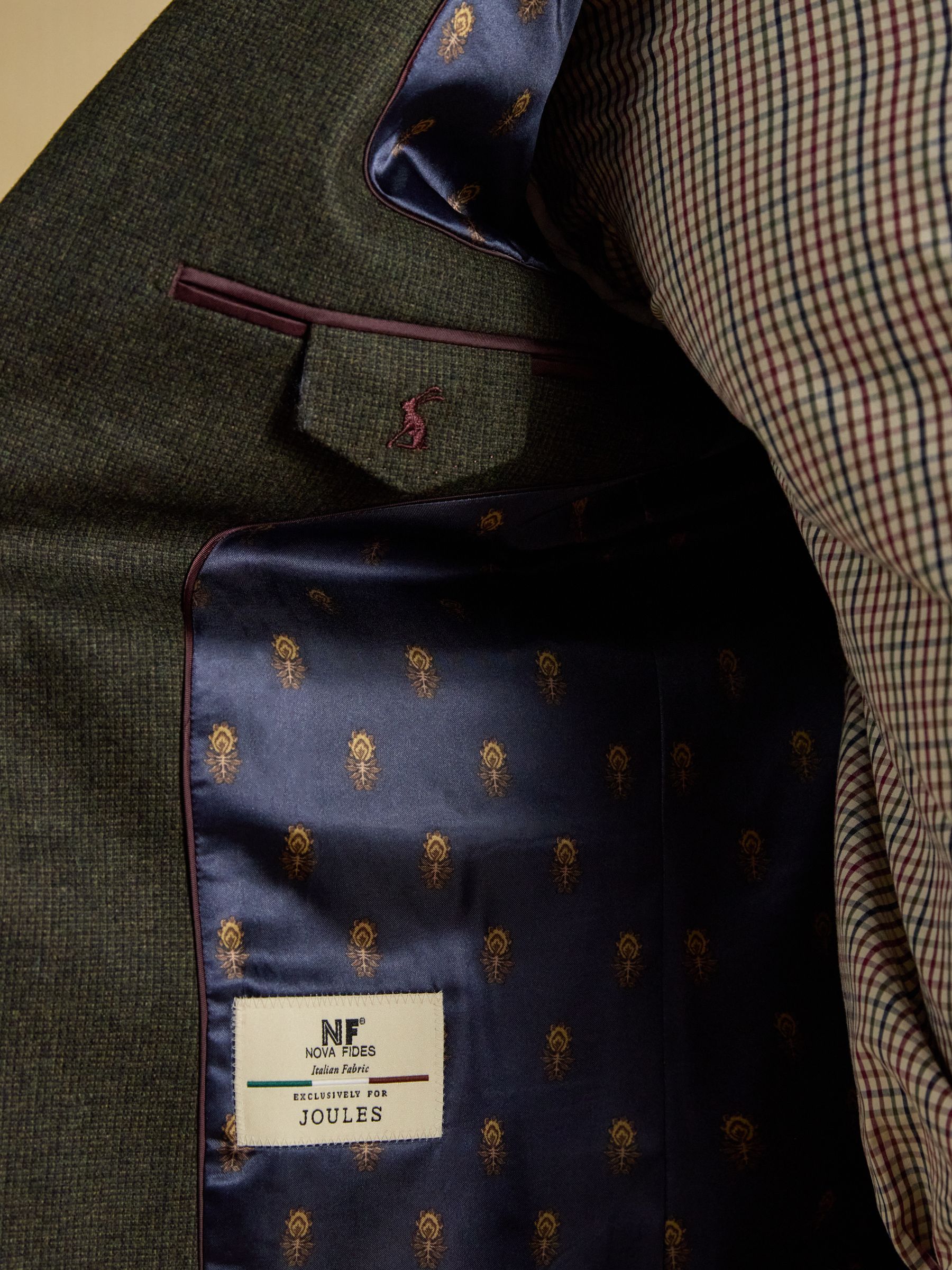 Green Slim Fit Texture Suit Jacket - Image 10 of 11