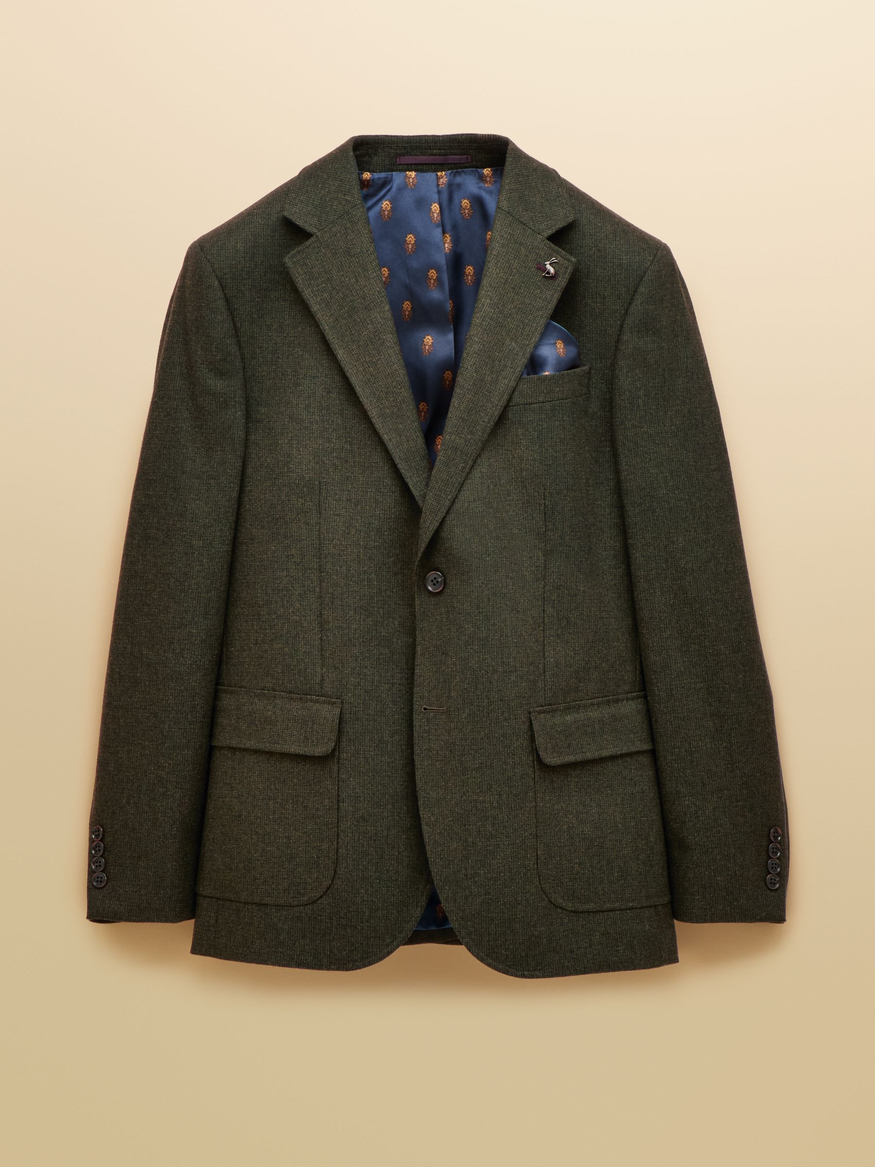 Green Slim Fit Texture Suit Jacket - Image 11 of 11
