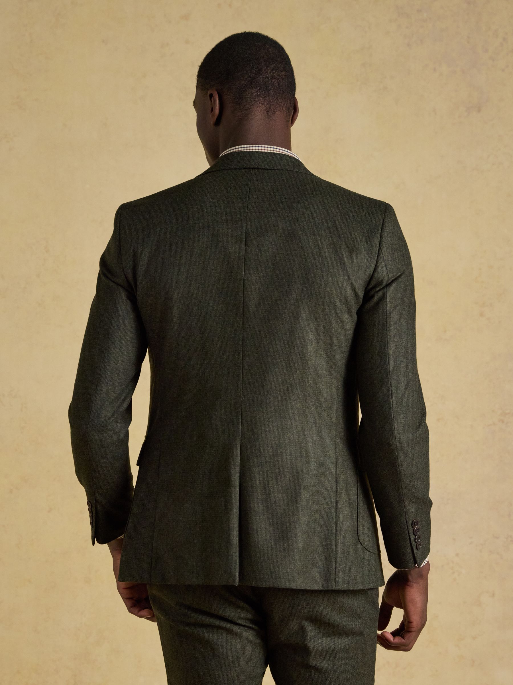 Green Slim Fit Texture Suit Jacket - Image 2 of 11