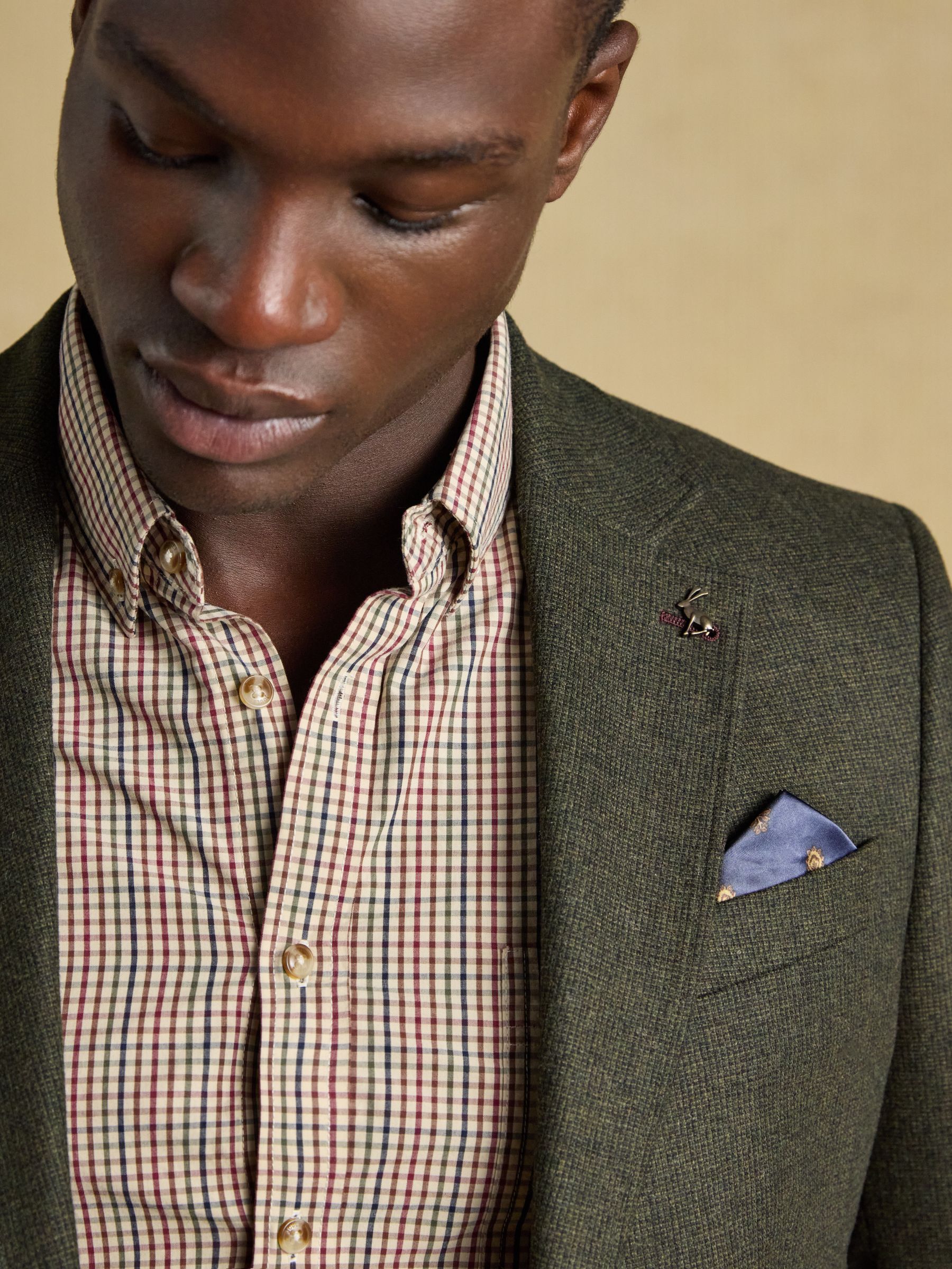 Green Slim Fit Texture Suit Jacket - Image 4 of 11