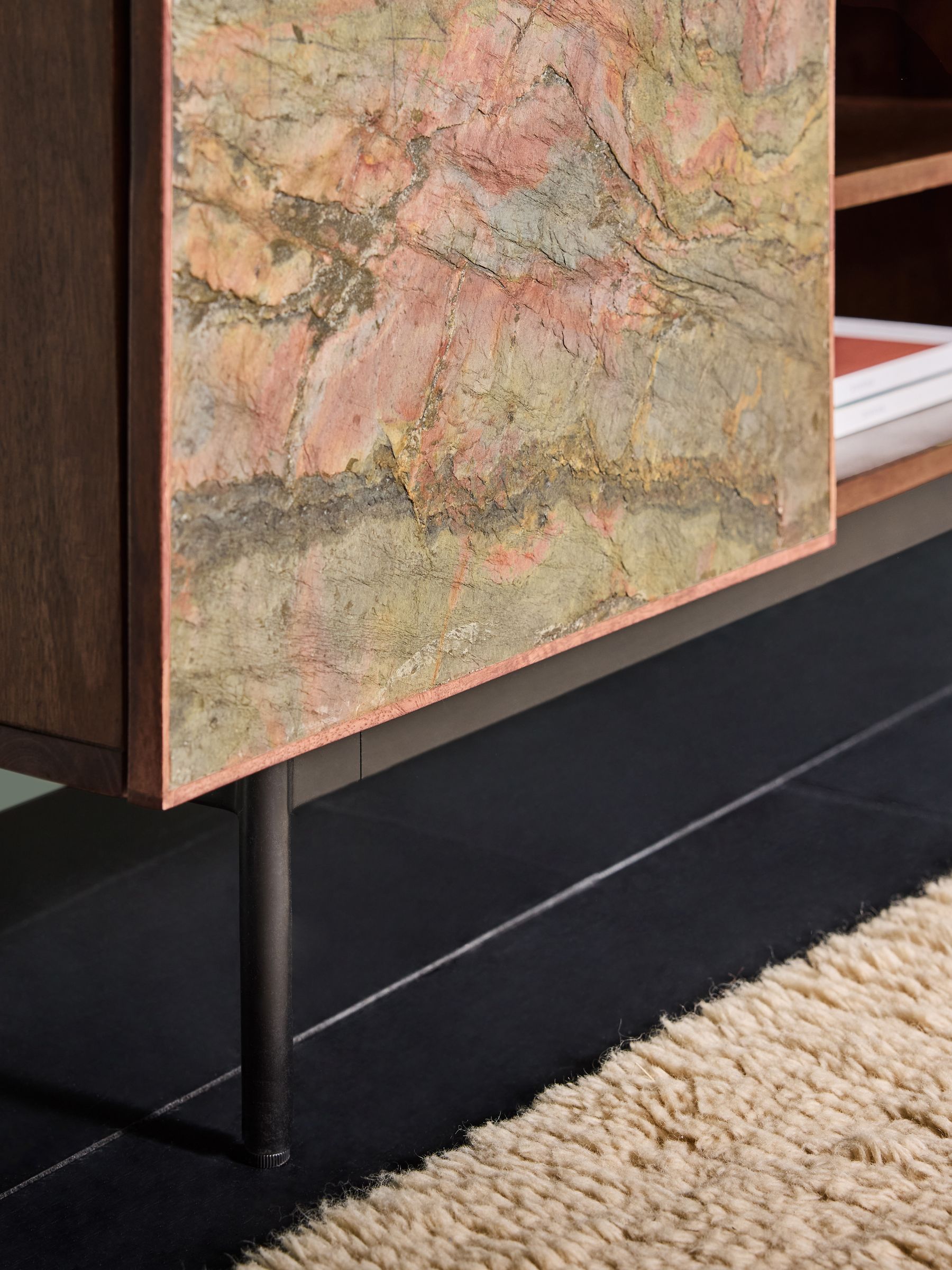 Dilan Up to 50 inch TV Unit in Mango Wood Stone Veneer - Image 4 of 6