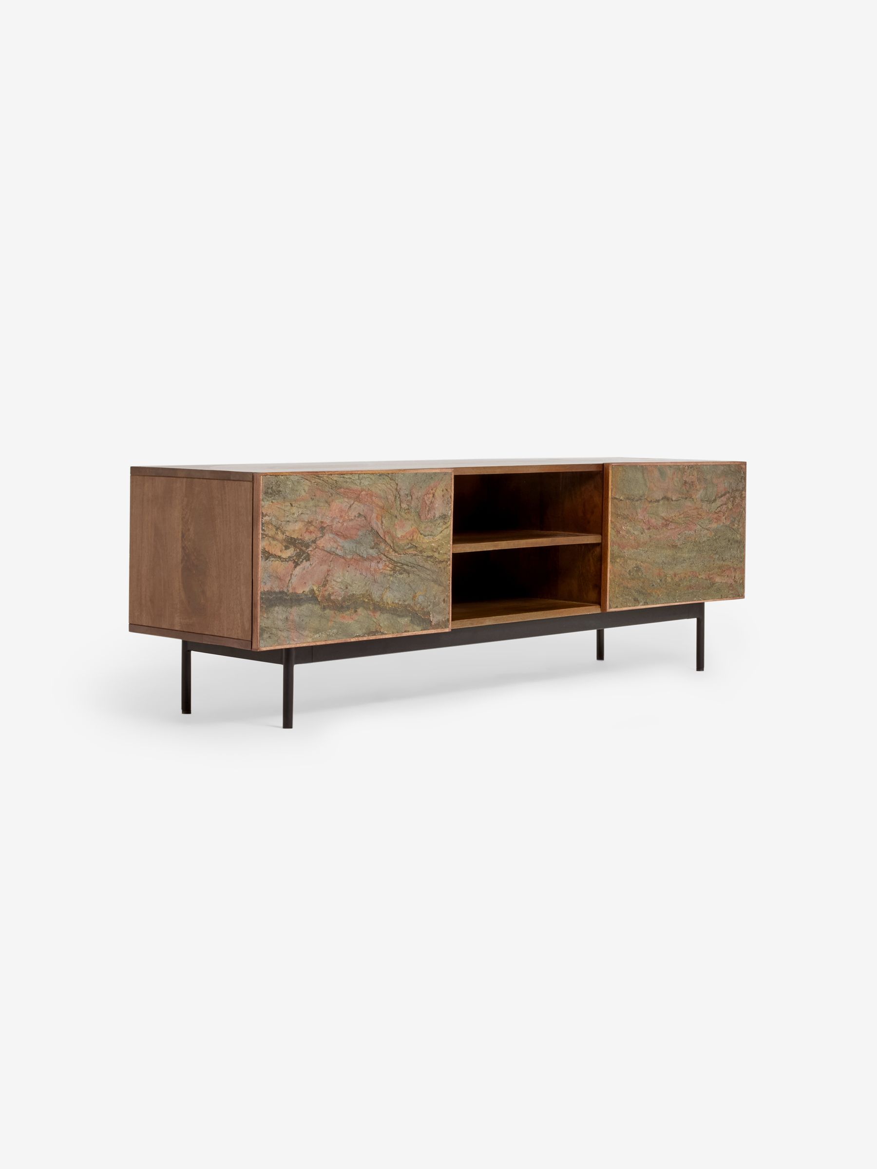 Dilan Up to 50 inch TV Unit in Mango Wood Stone Veneer - Image 5 of 6
