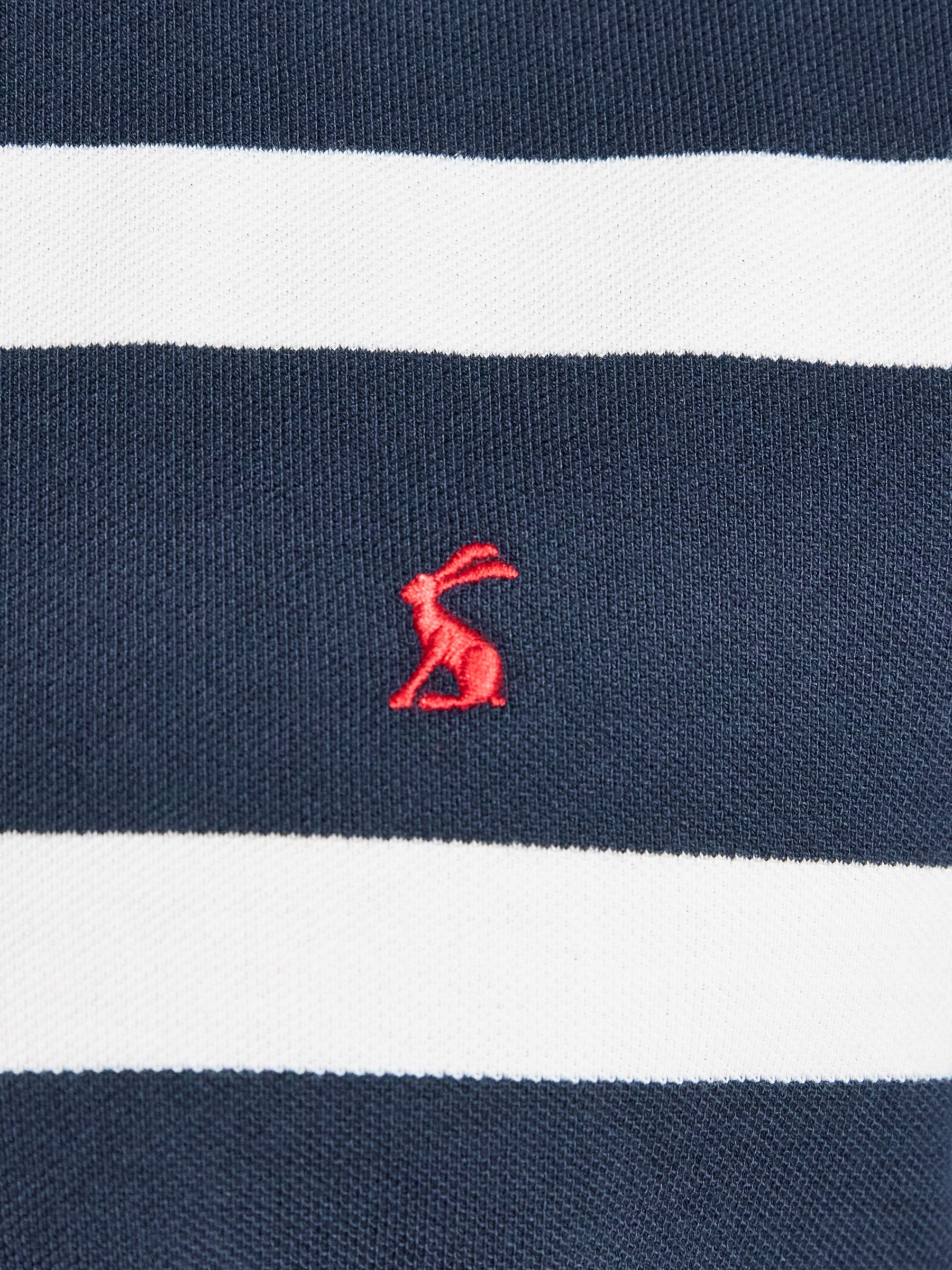 Woody Navy Striped Cotton Pique Polo Shirt - Image 6 of 8