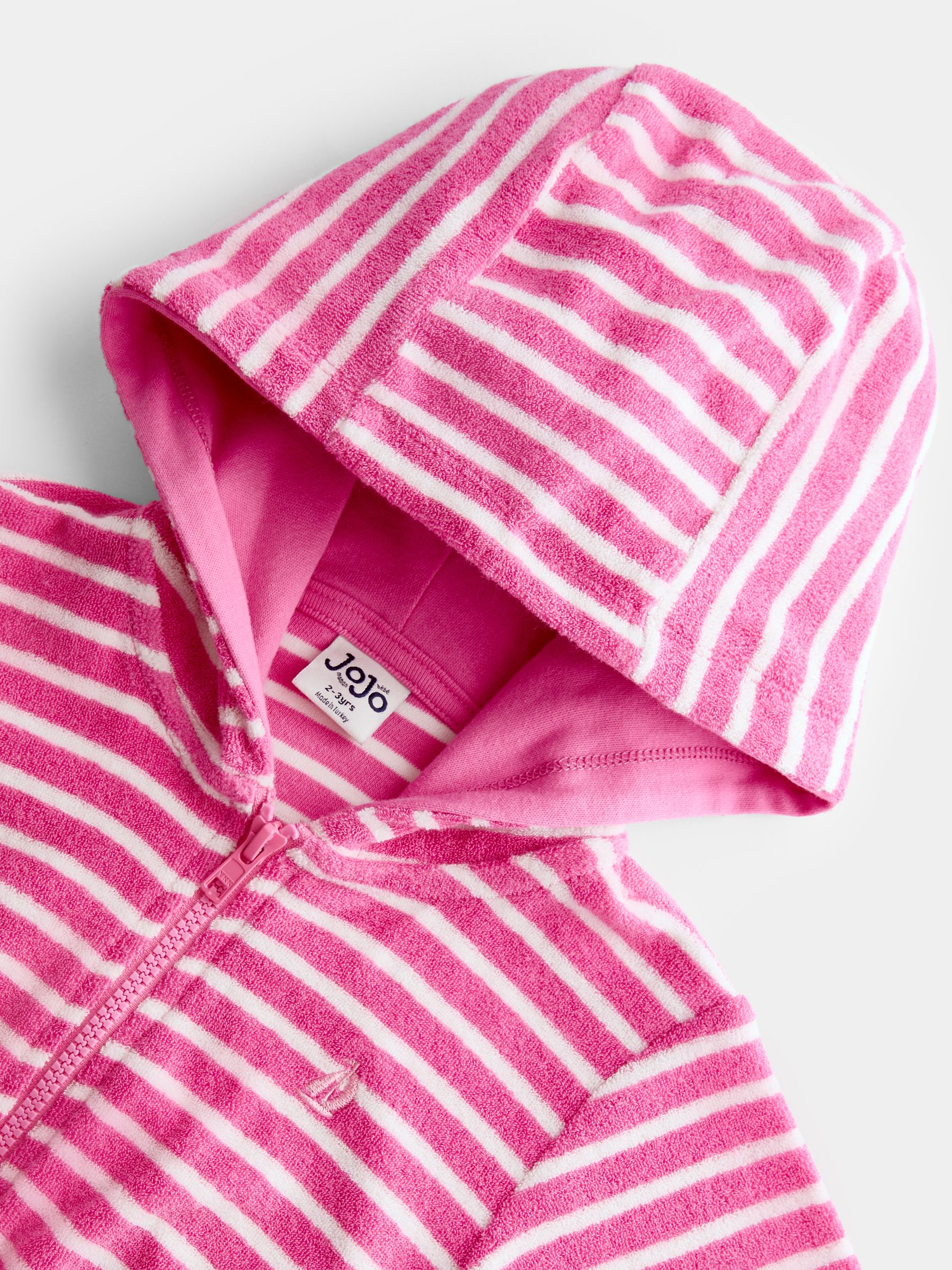 Pink Finestripe Zip-Up Towelling Dress - Image 3 of 4