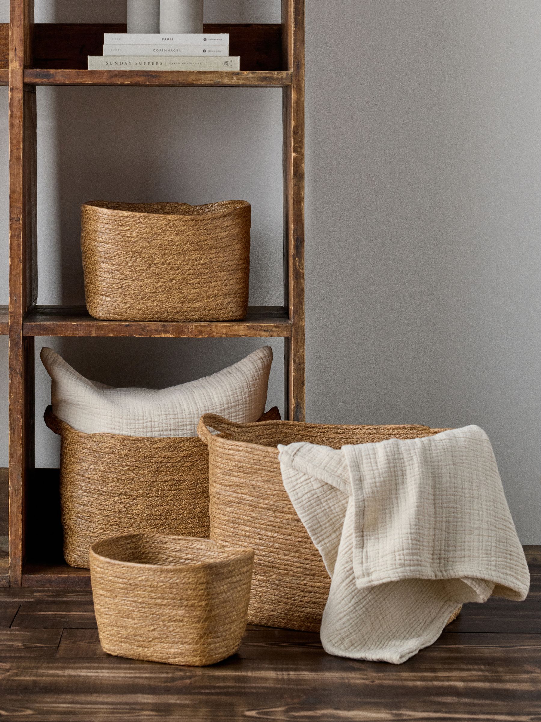 The Set 4 Pack Natural Rectangular Baskets - Image 2 of 6