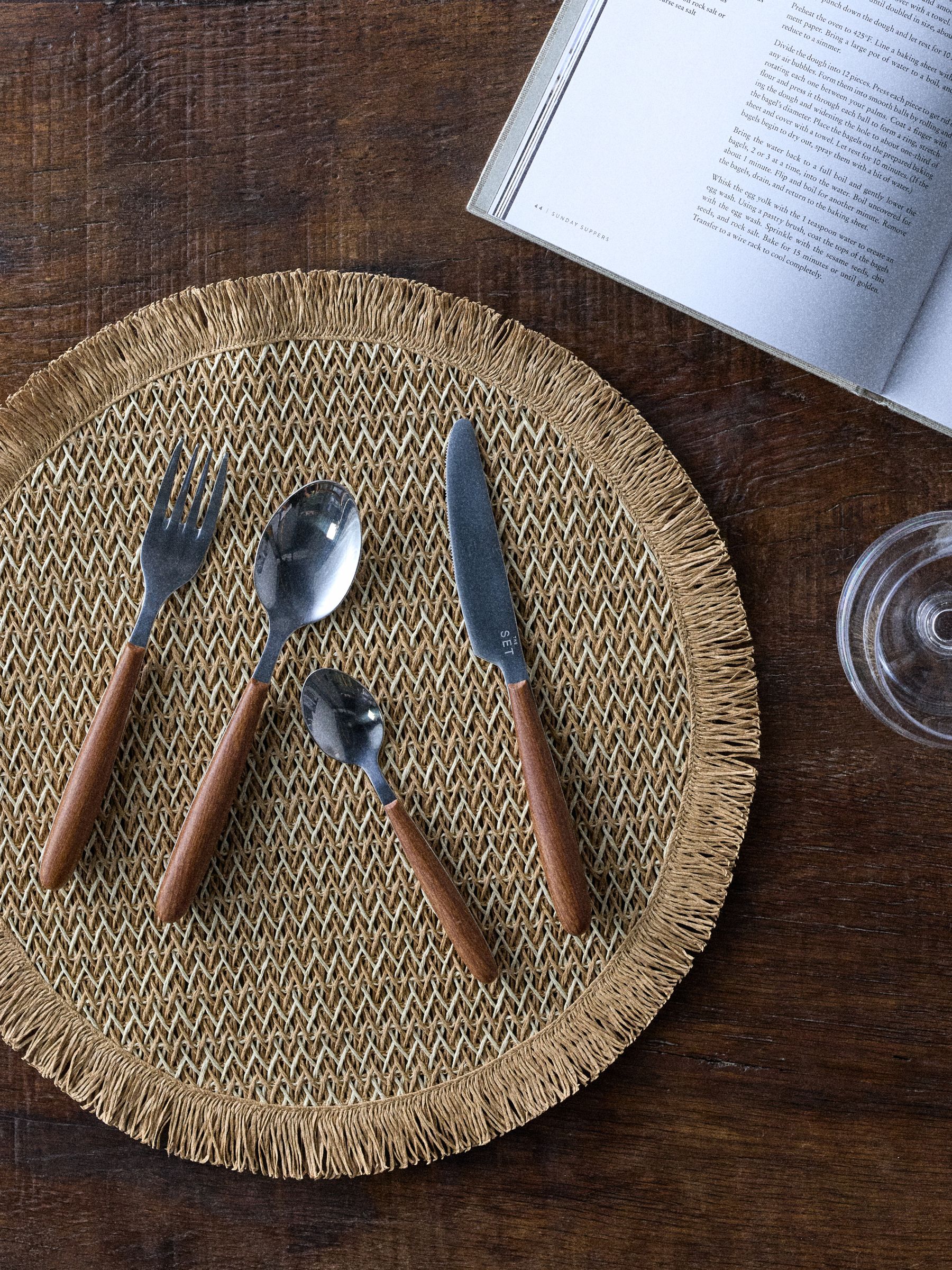 The Set Brown 24 Piece Wooden Effect Cutlery Set - Image 1 of 3