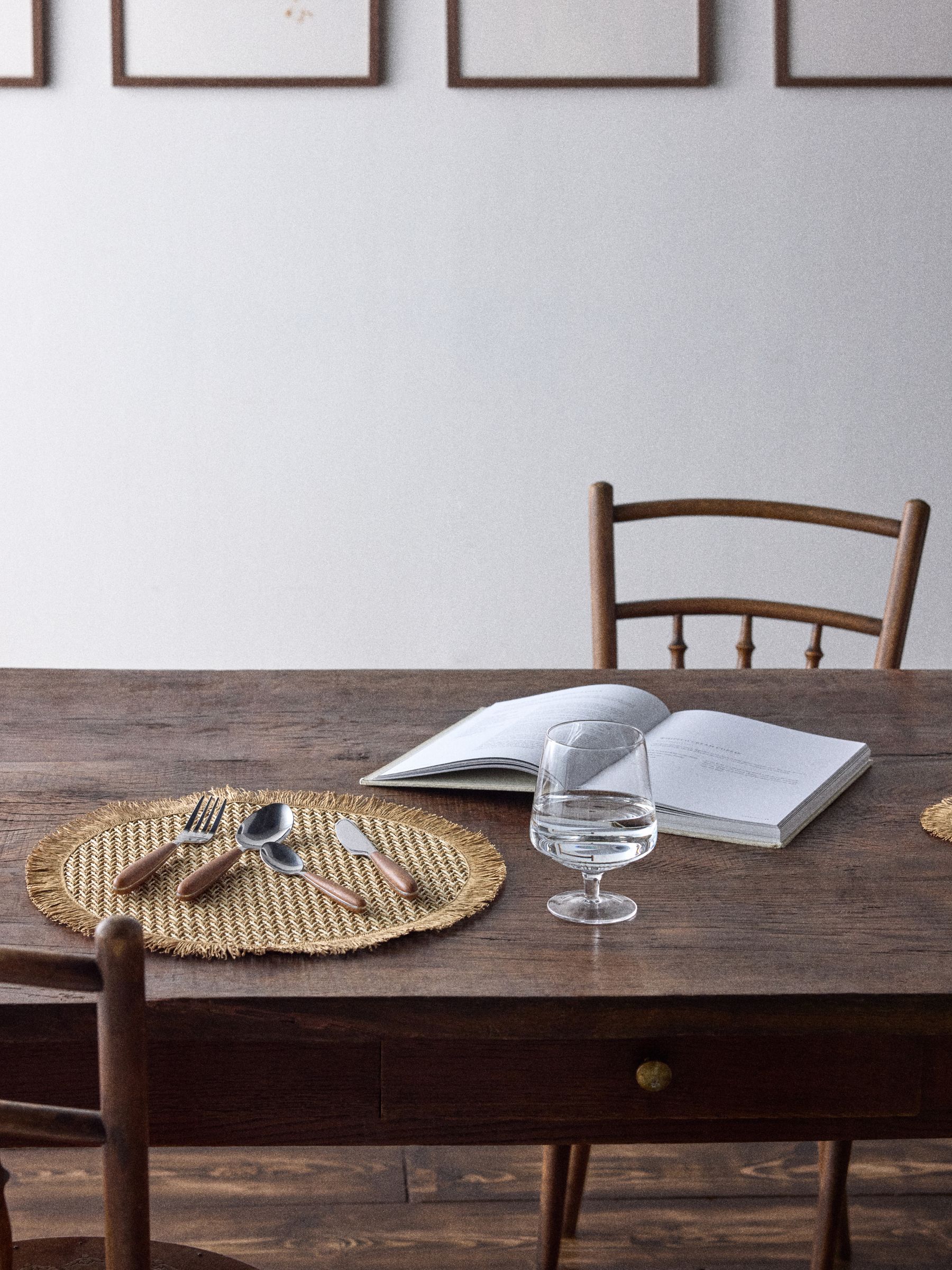 The Set Brown 24 Piece Wooden Effect Cutlery Set - Image 2 of 3
