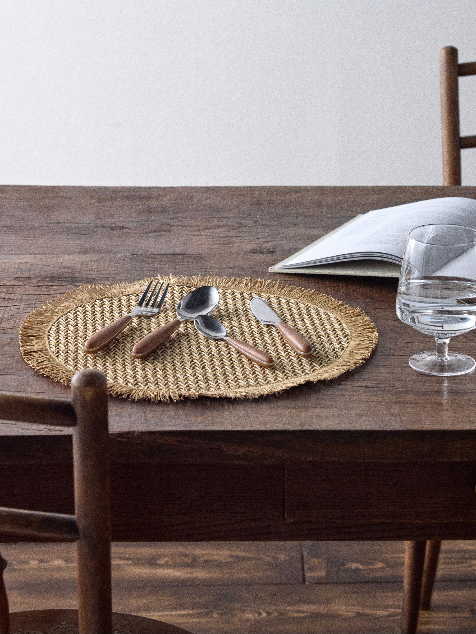 The Set Brown 24 Piece Wooden Effect Cutlery Set - Image 3 of 3