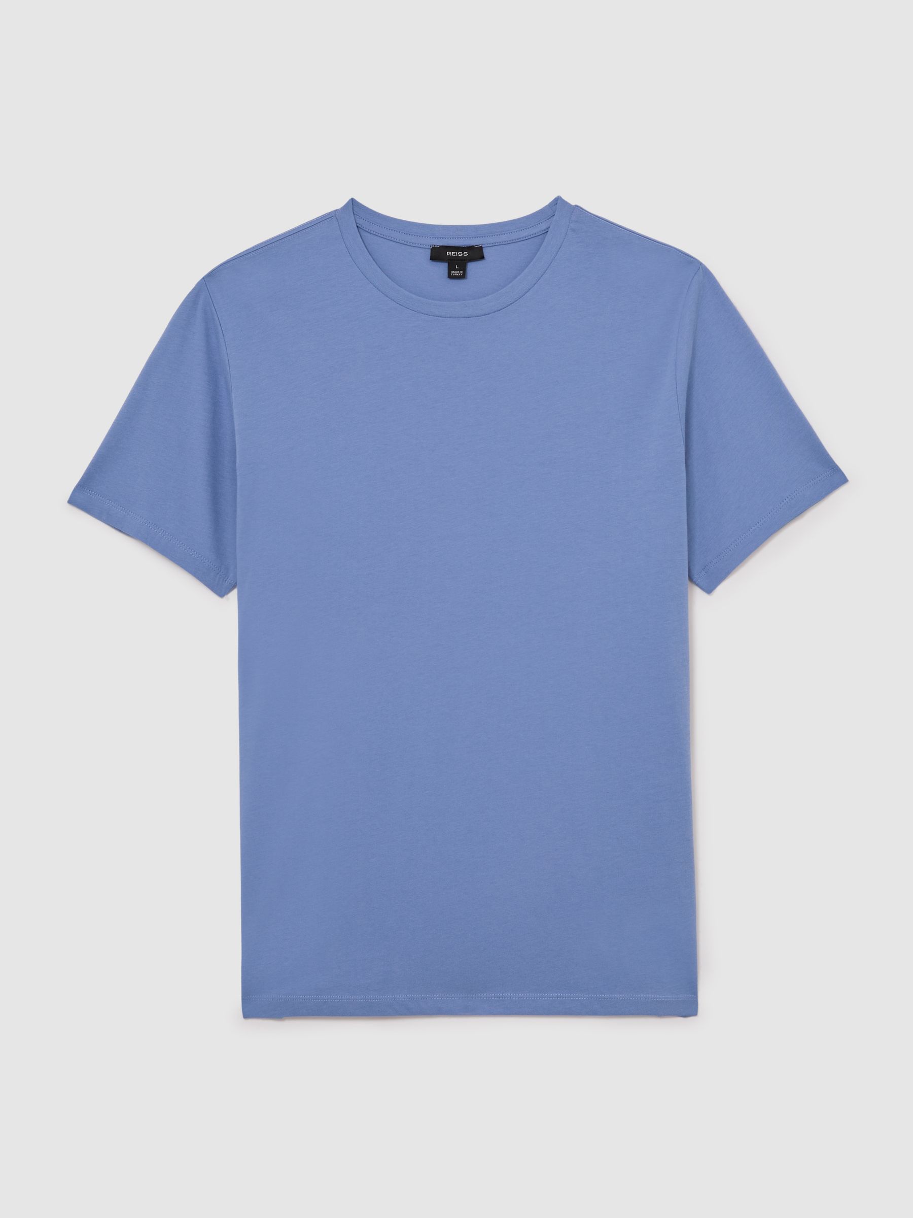 Cotton Crew-Neck Tailored-Fit T-Shirt in Cornflower Blue - Image 2 of 6