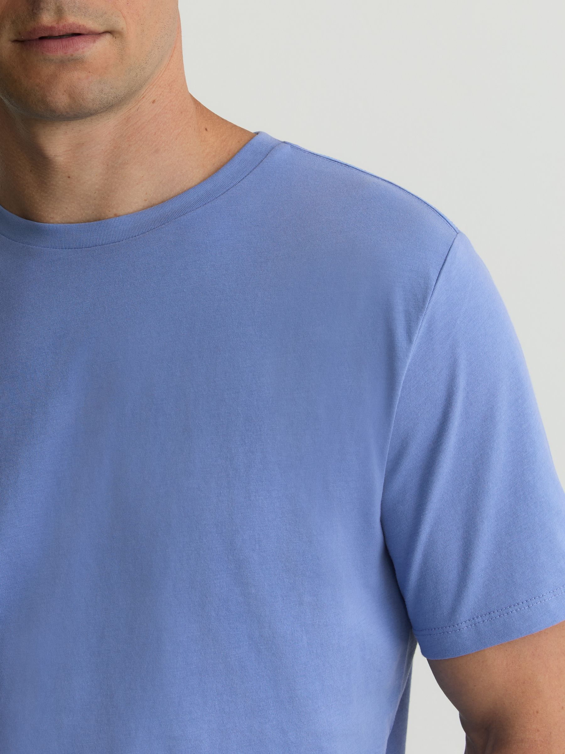 Cotton Crew-Neck Tailored-Fit T-Shirt in Cornflower Blue - image 5