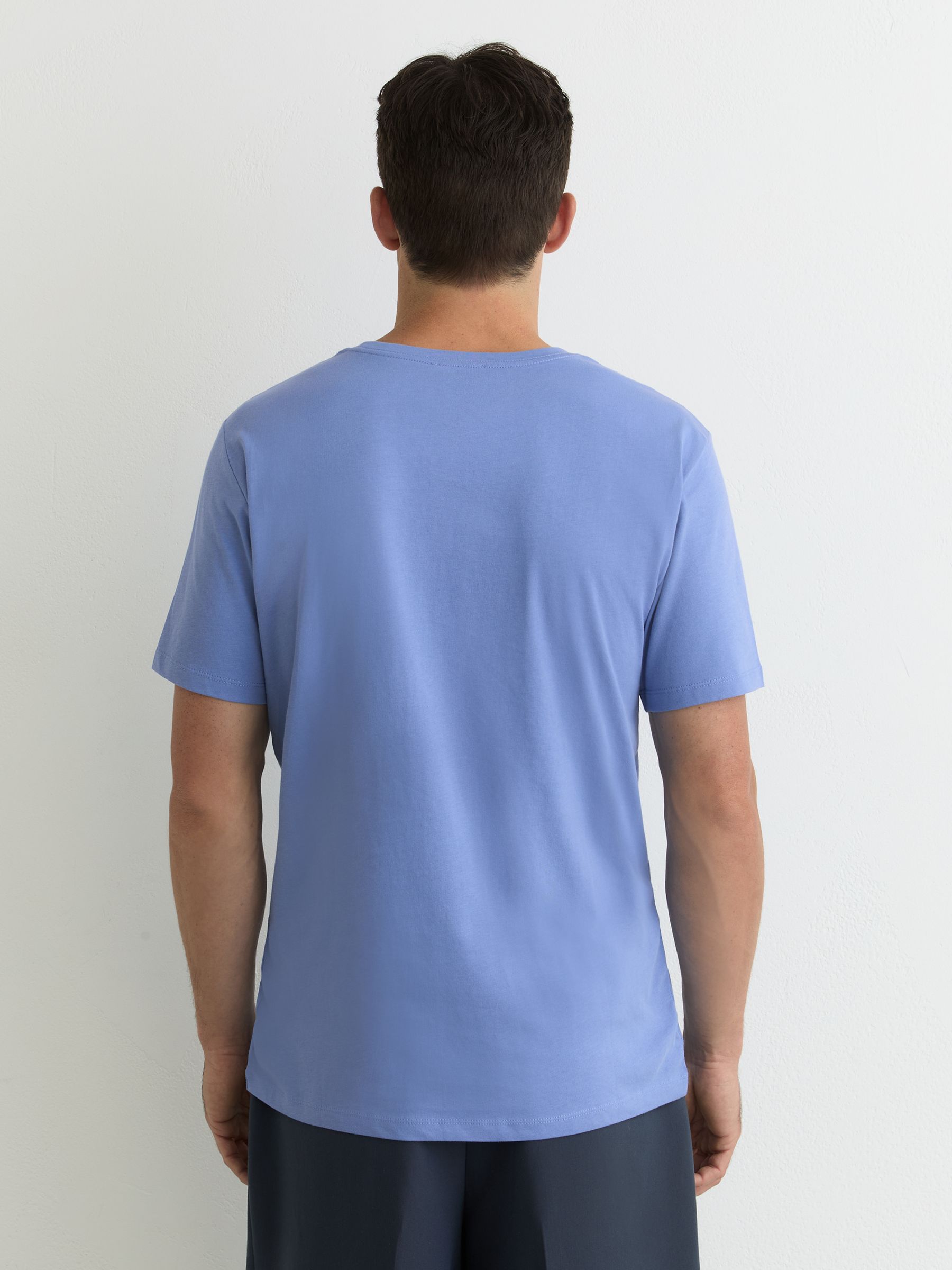 Cotton Crew-Neck Tailored-Fit T-Shirt in Cornflower Blue - image 3