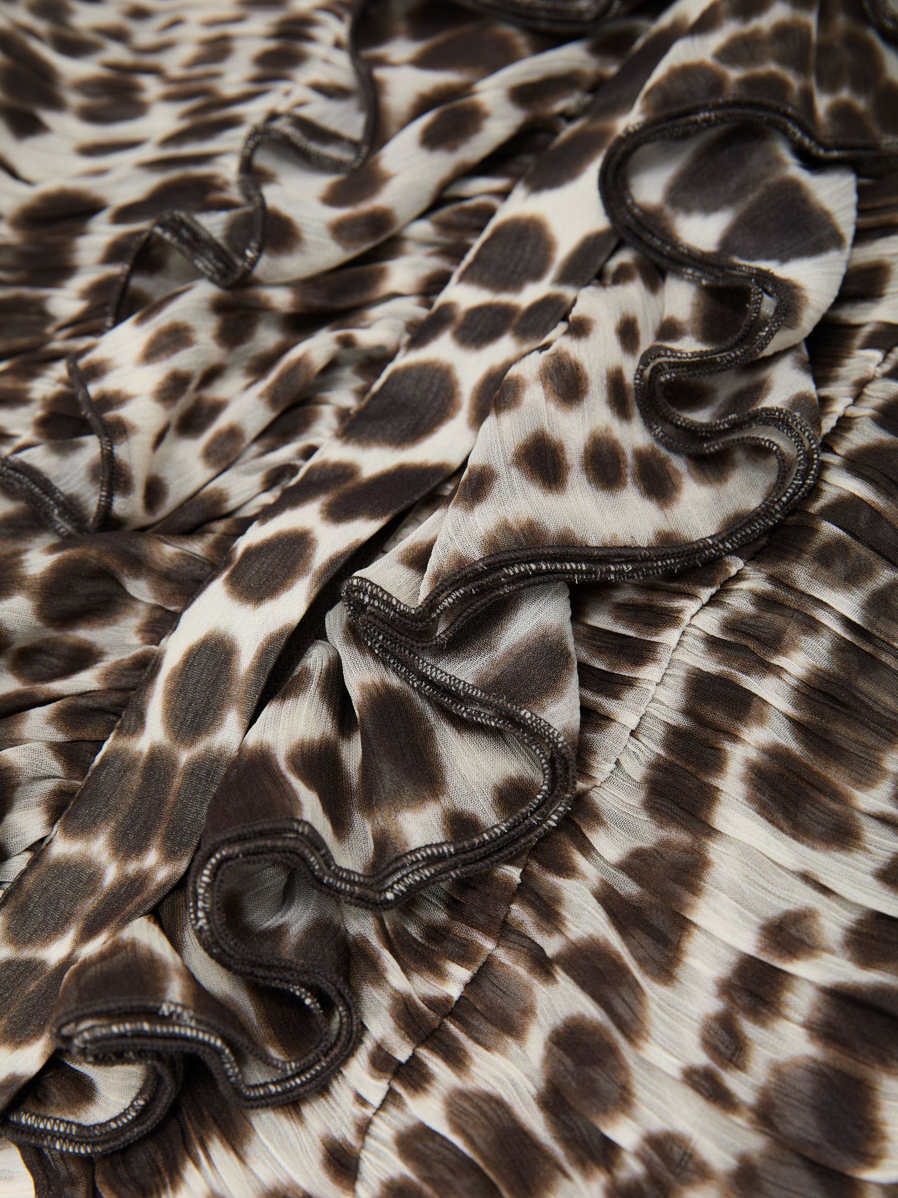 Atelier Silk-Blend Ruffled Blouse in Animal Print - image 3