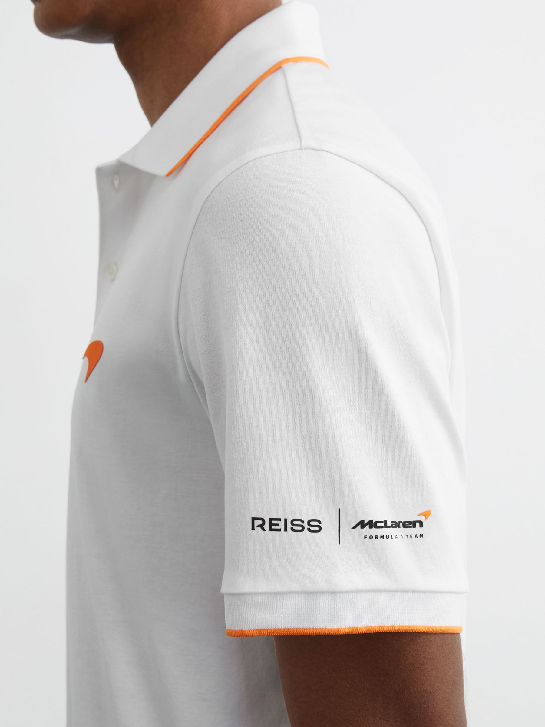 McLaren Racing Air-Water Cotton Polo Shirt in White - Image 4 of 8