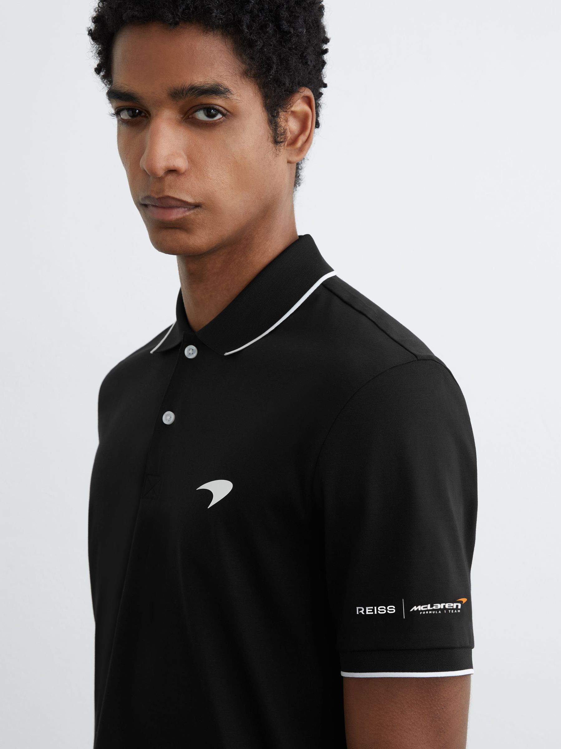 McLaren Racing Air-Water Cotton Polo Shirt in Black - Image 1 of 7