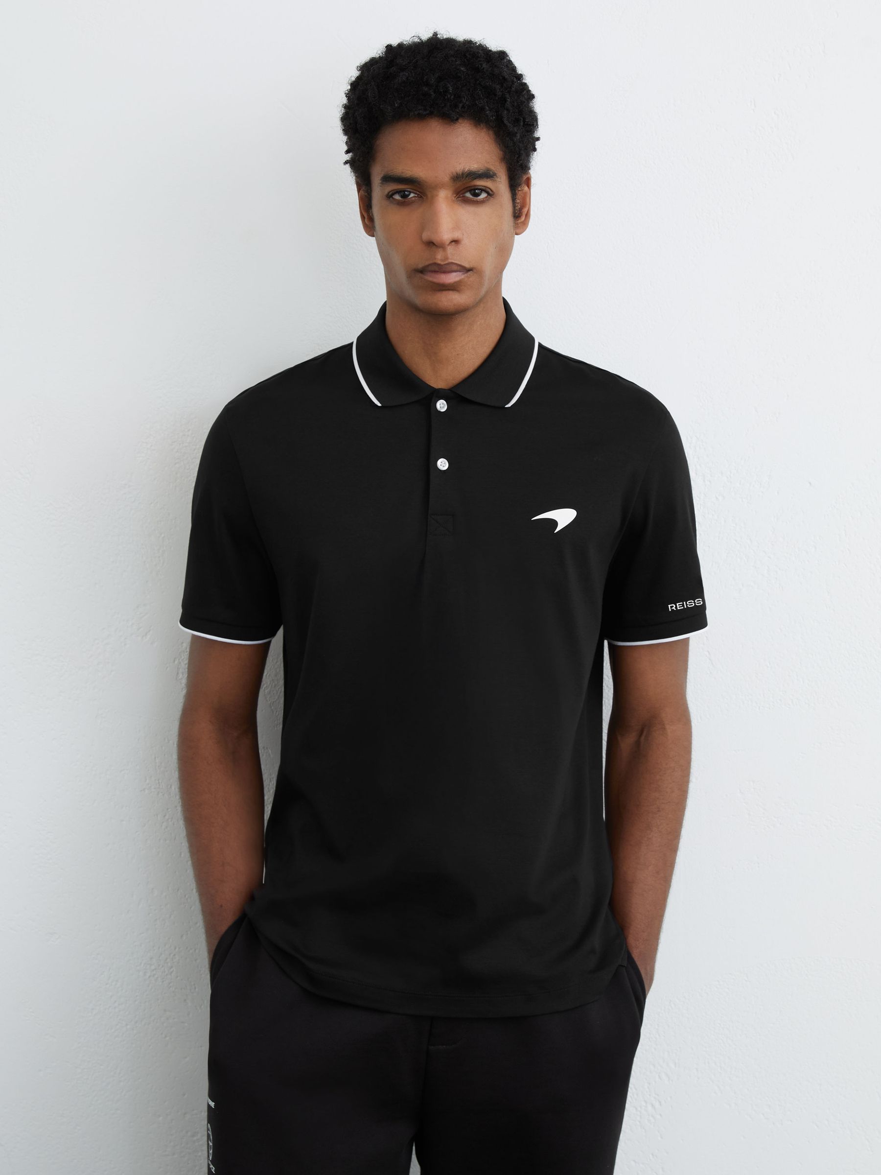 McLaren Racing Air-Water Cotton Polo Shirt in Black - Image 4 of 7