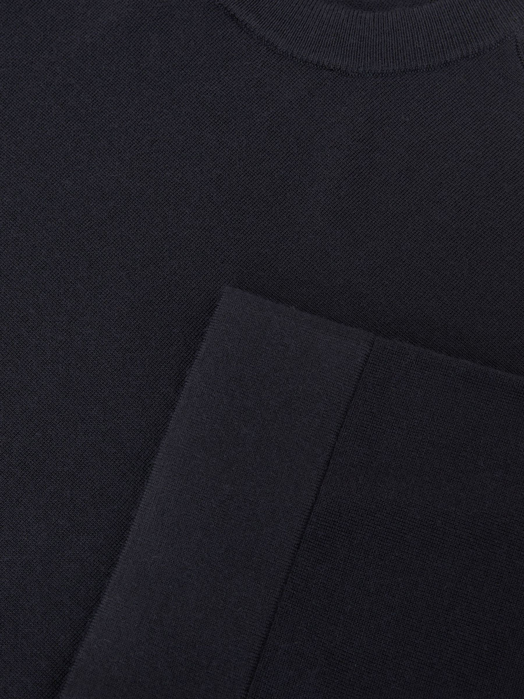 Merino Wool Relaxed Knit T-Shirt in Navy - Image 6 of 6