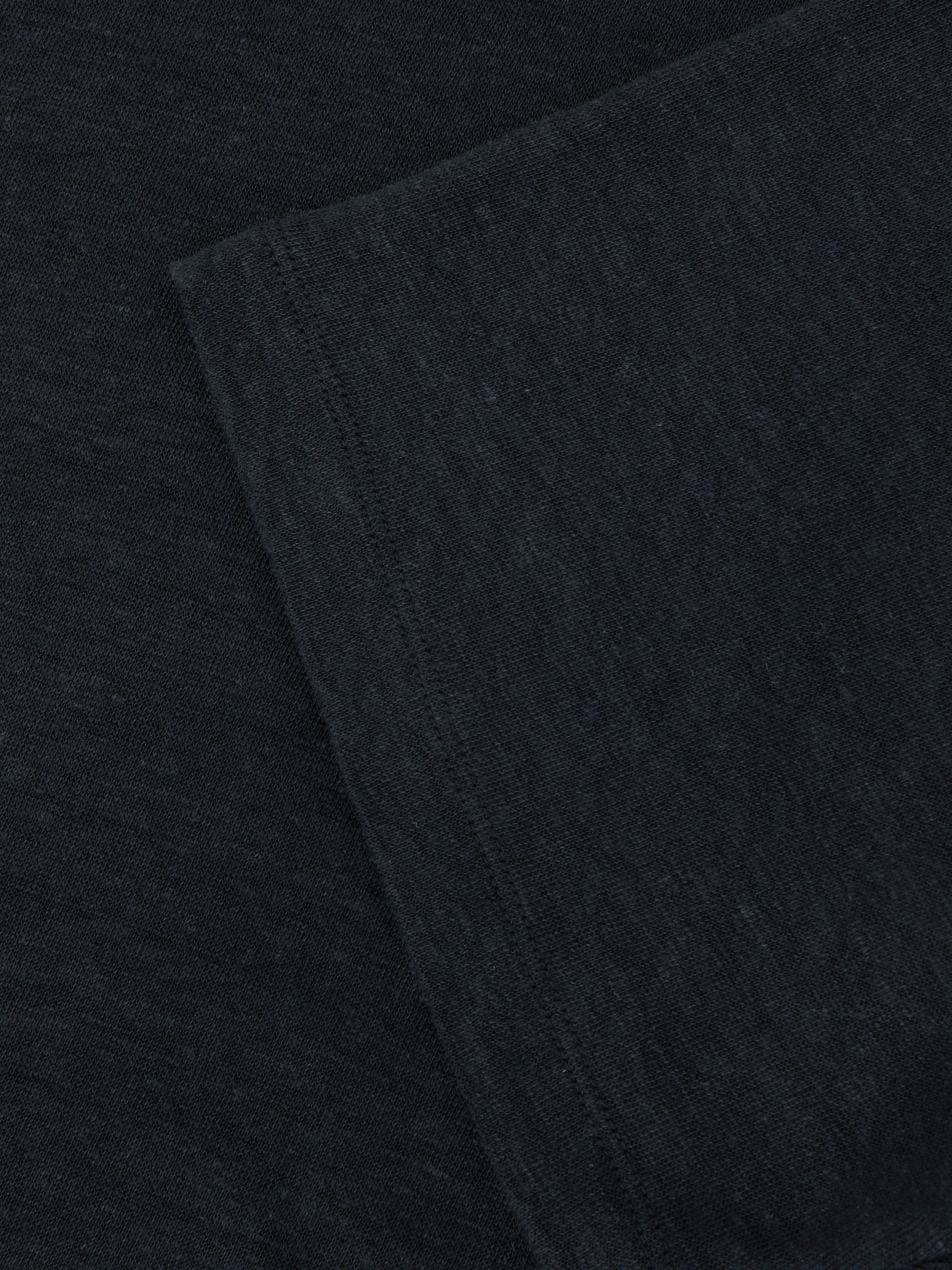 Linen Relaxed-Fit Crew-Neck T-Shirt in Navy - Image 6 of 6