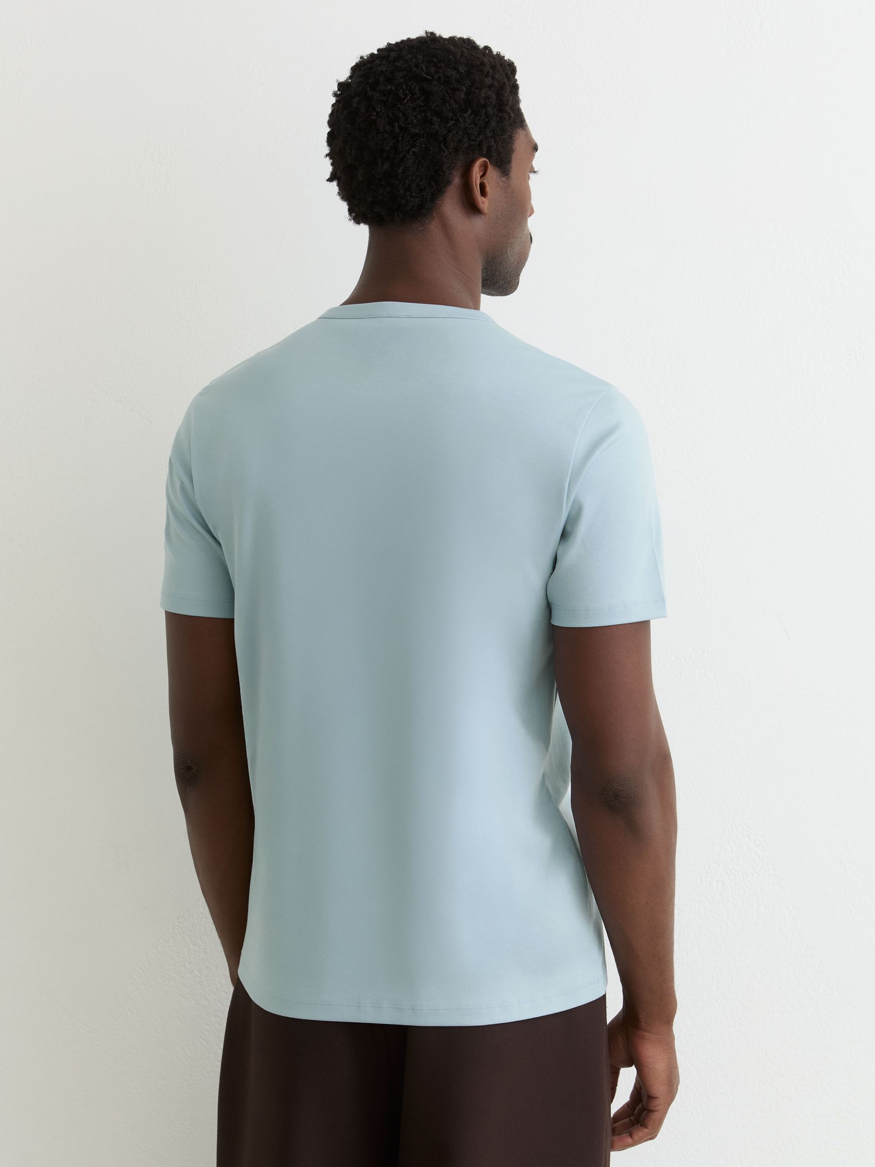 Air-Water Cotton Tailored-Fit T-Shirt in Powder Blue - Image 5 of 6