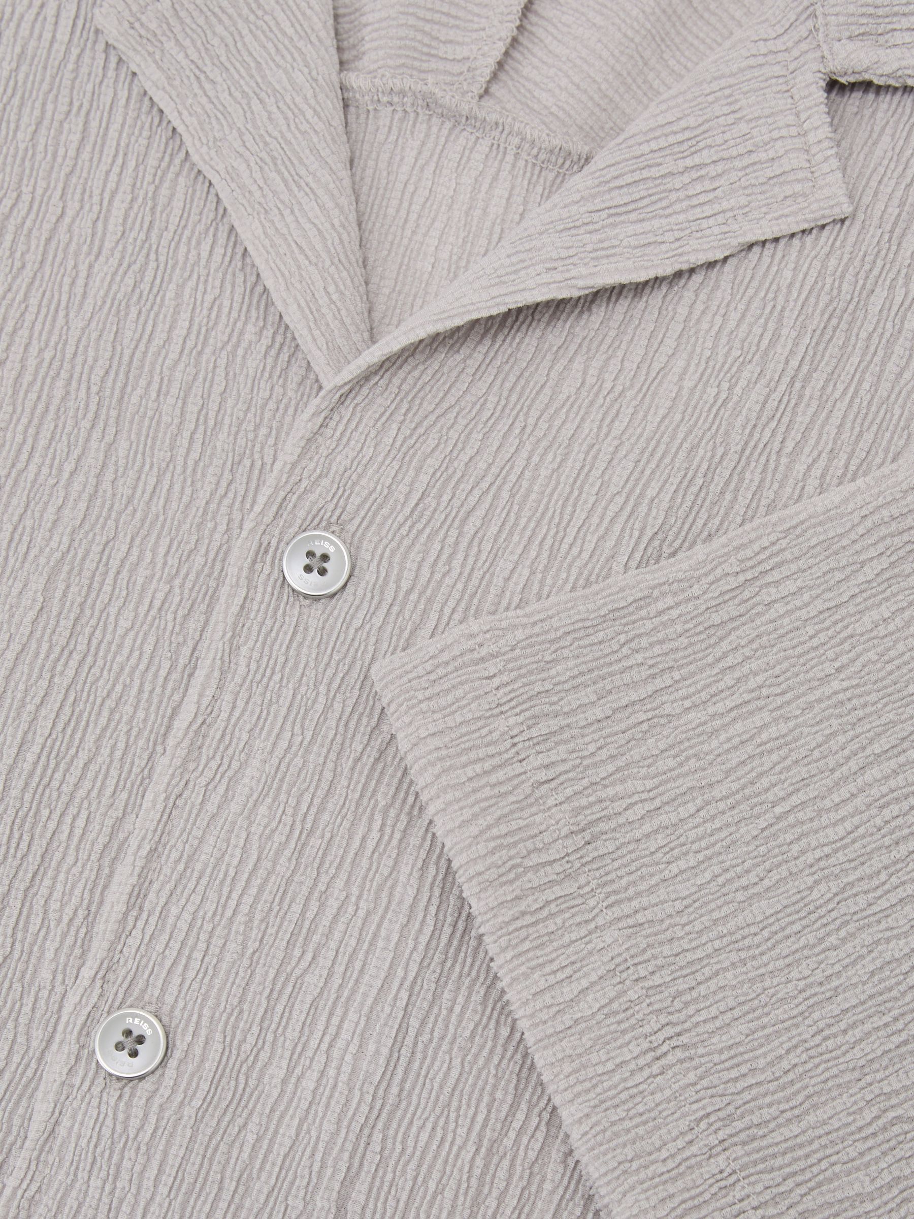 Textured Raglan Cuban-Collar Shirt in Silver - image 3