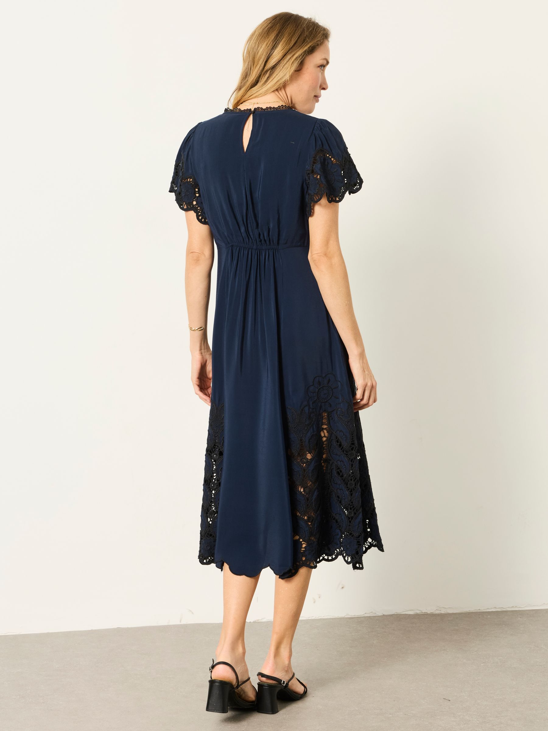 Maya Navy Lace Dress - Image 2 of 6