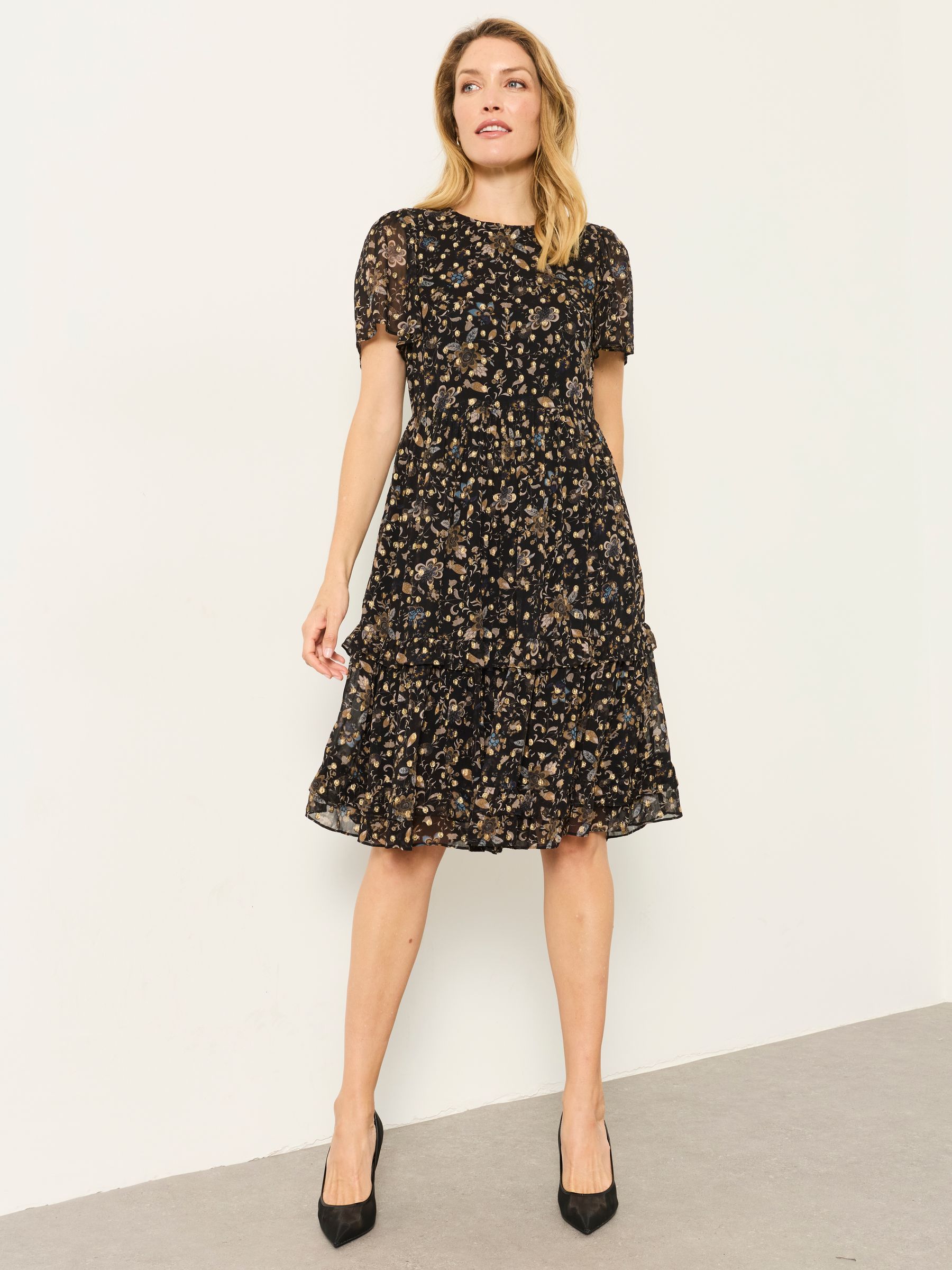 Daisy Black Printed Dress - Image 6 of 8
