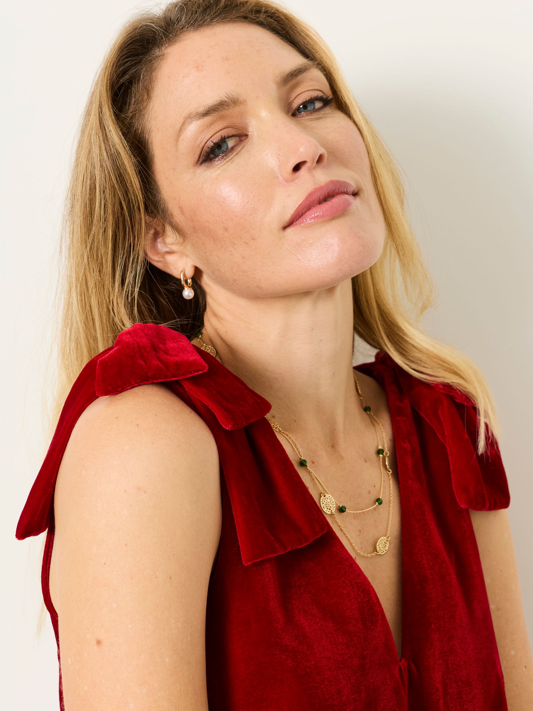 Nina Red Bow Detail Dress - Image 4 of 5
