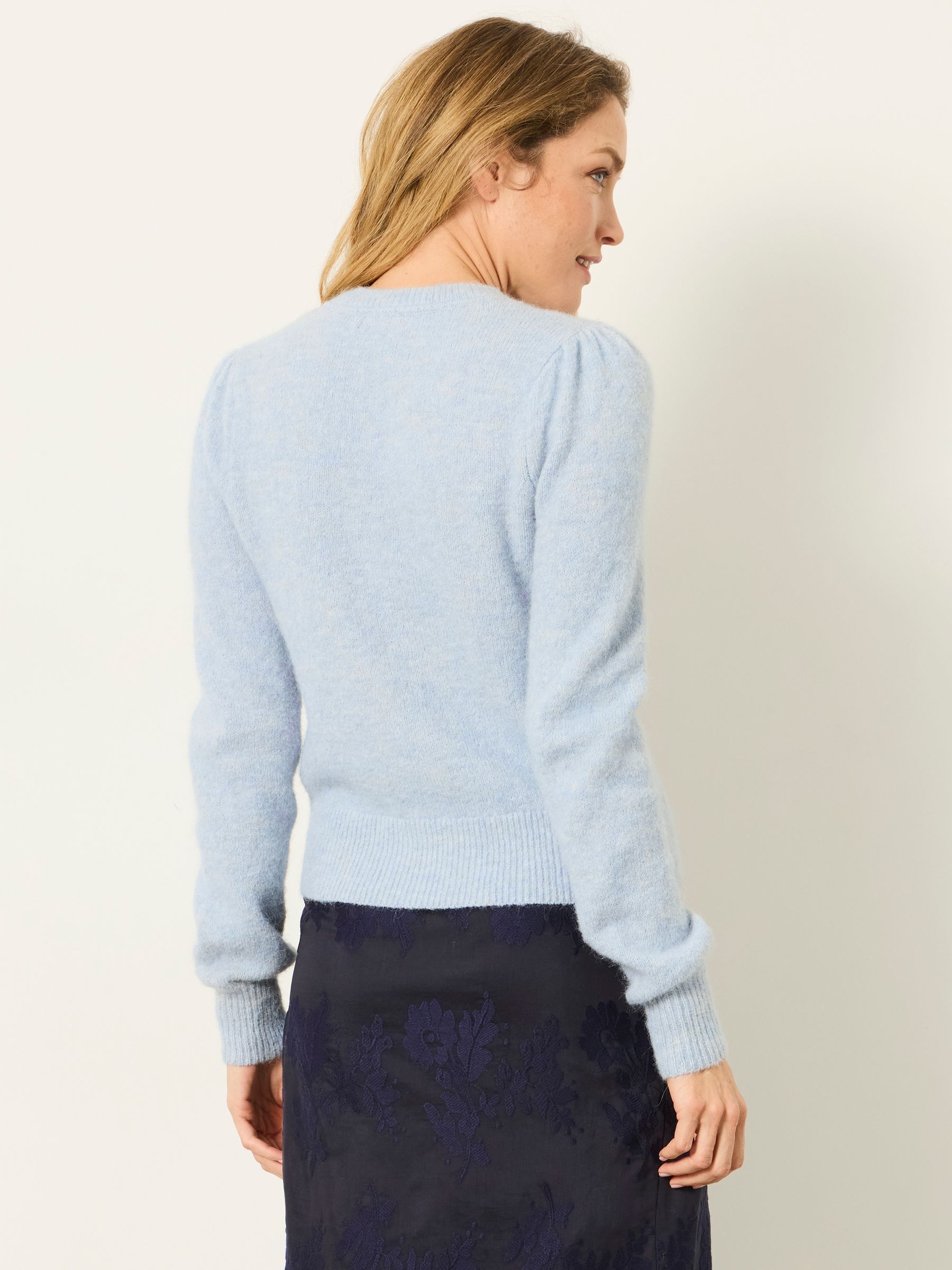 Sarah Pale Blue Sparkle Button Cardigan - Image 2 of 7