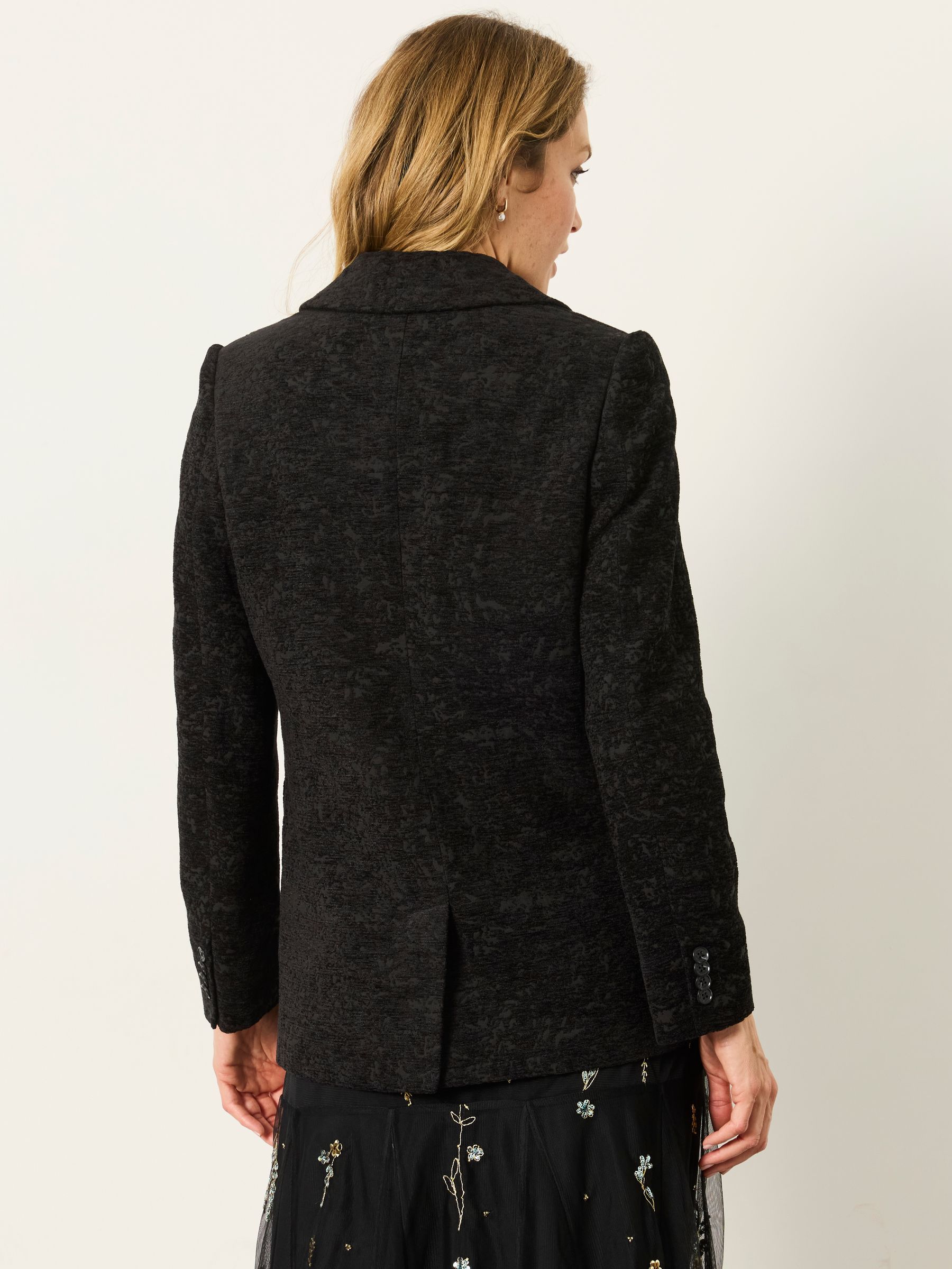 Lily Black Petite Jacquard Blazer - Image 2 of 7