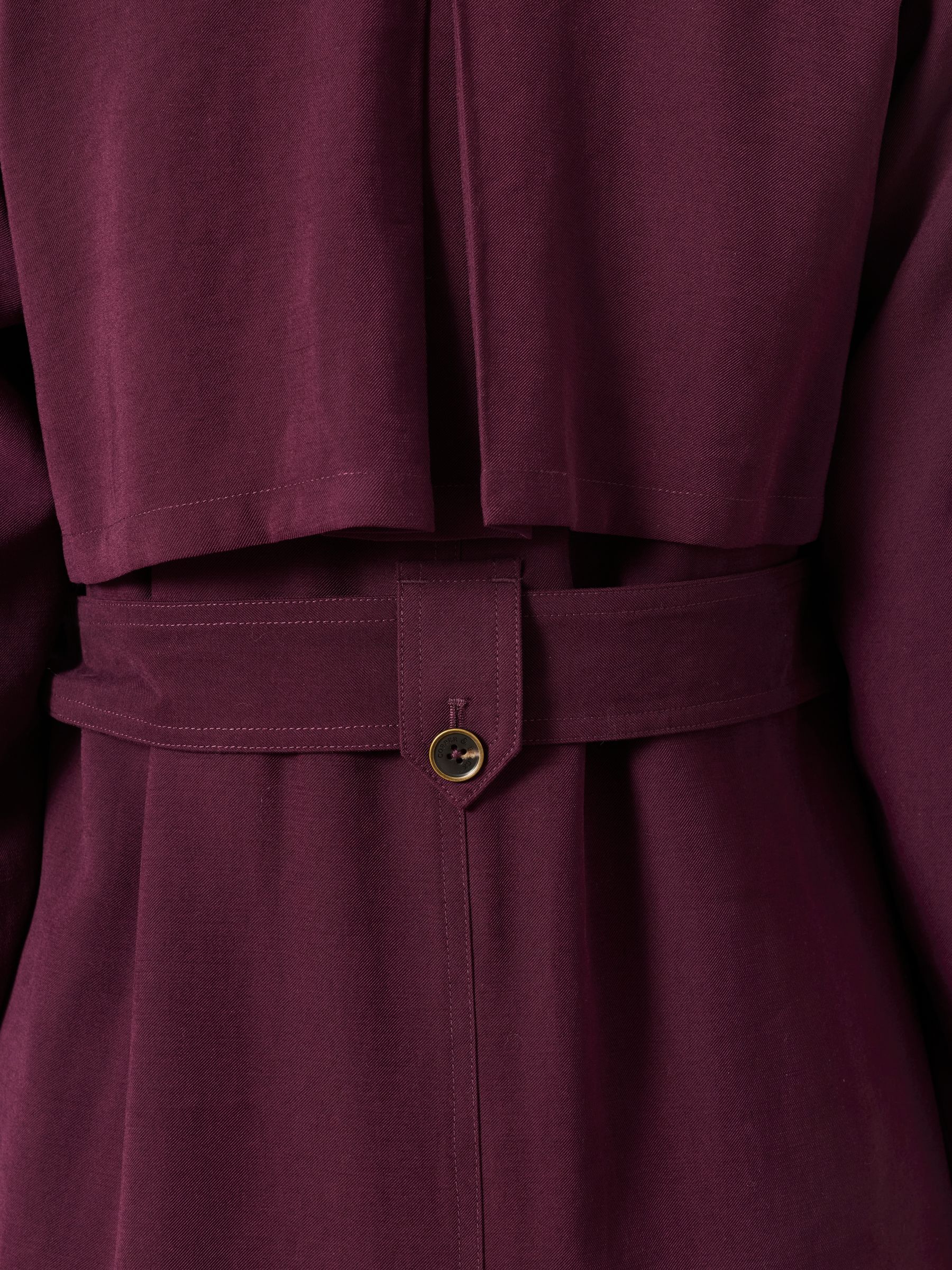 Sinead Wine Petite Longline Trench Coat - Image 5 of 7