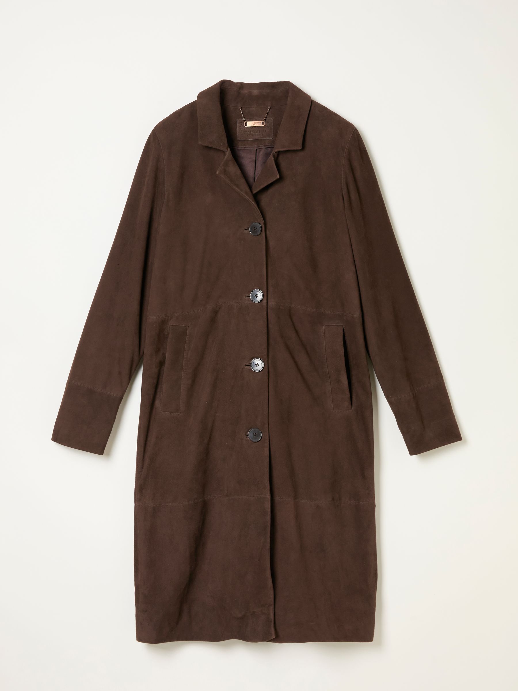 Chocolate Brown Lauren Long Suede Jacket - Image 6 of 6